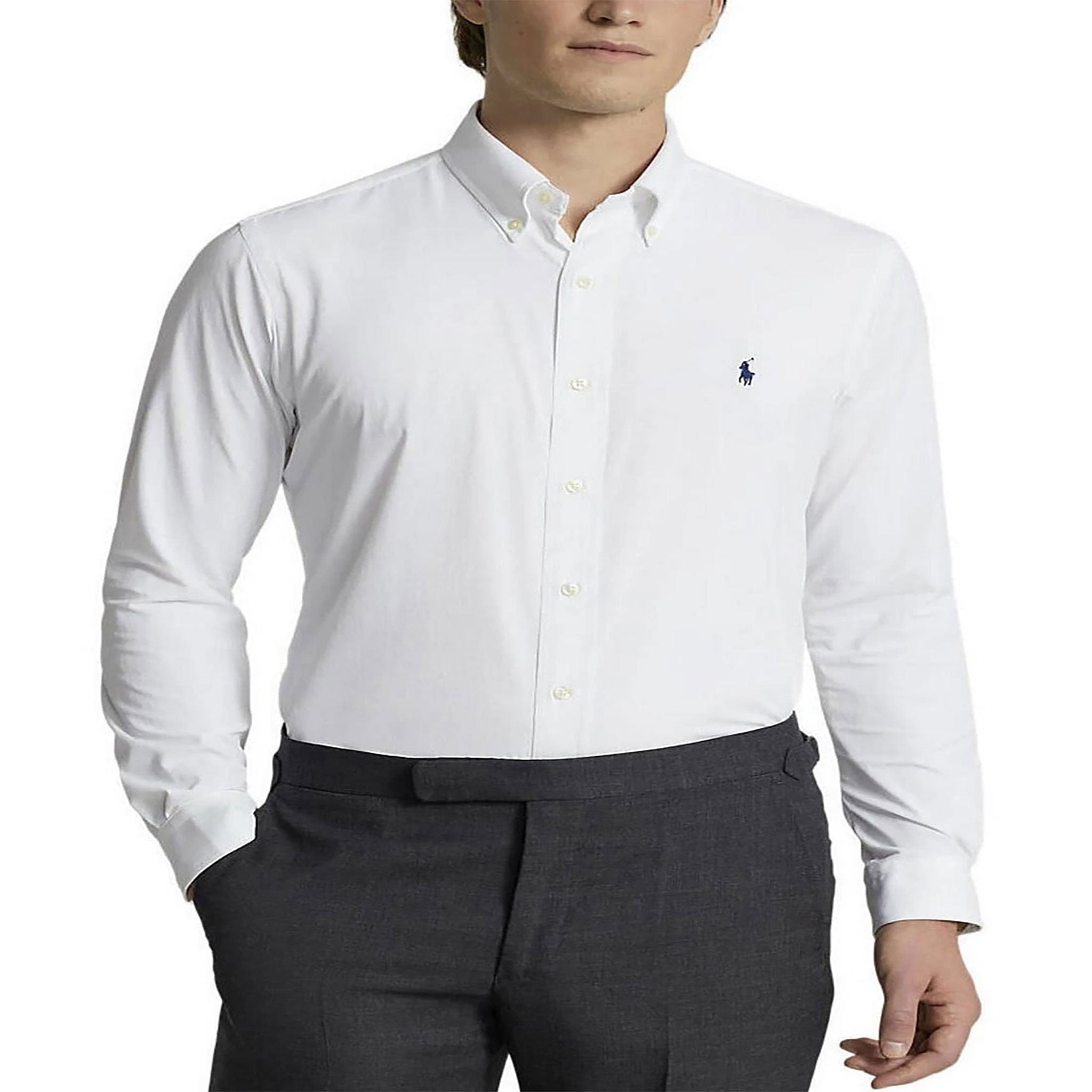 RL LONG SLEEVE SPORT White / L
