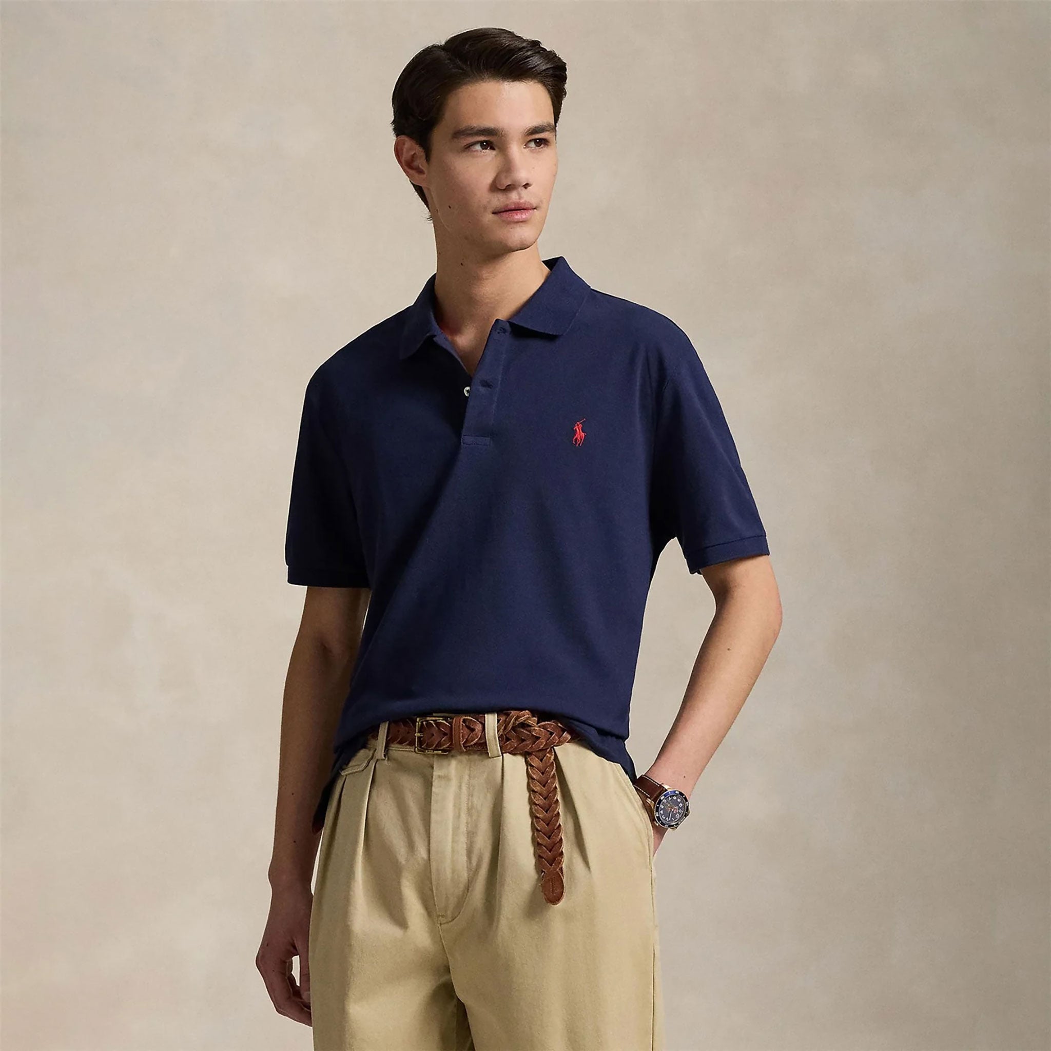 RL SHORT SLEEVE POLO SHIRT Navy / L