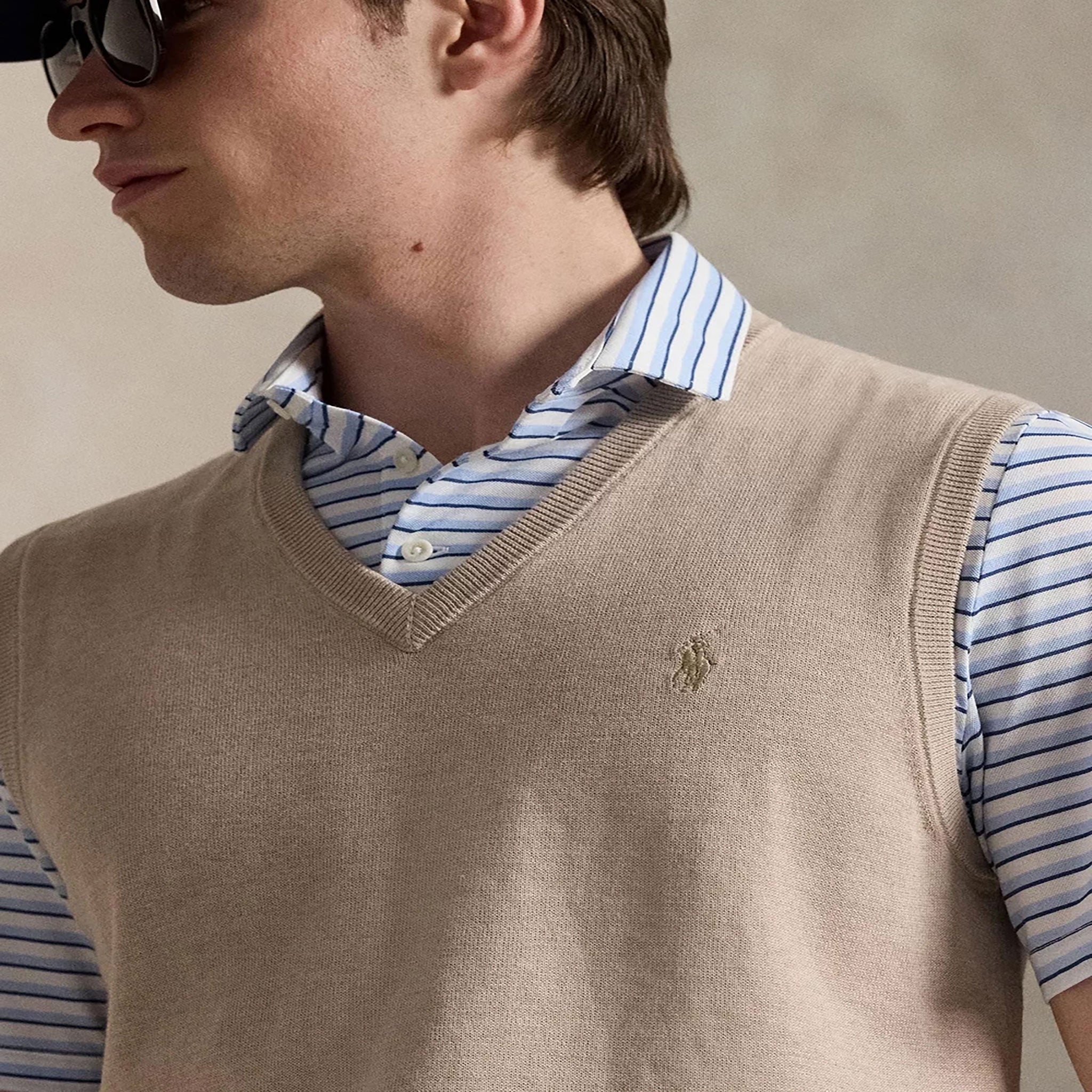 RL SWEATER VEST Tan / L