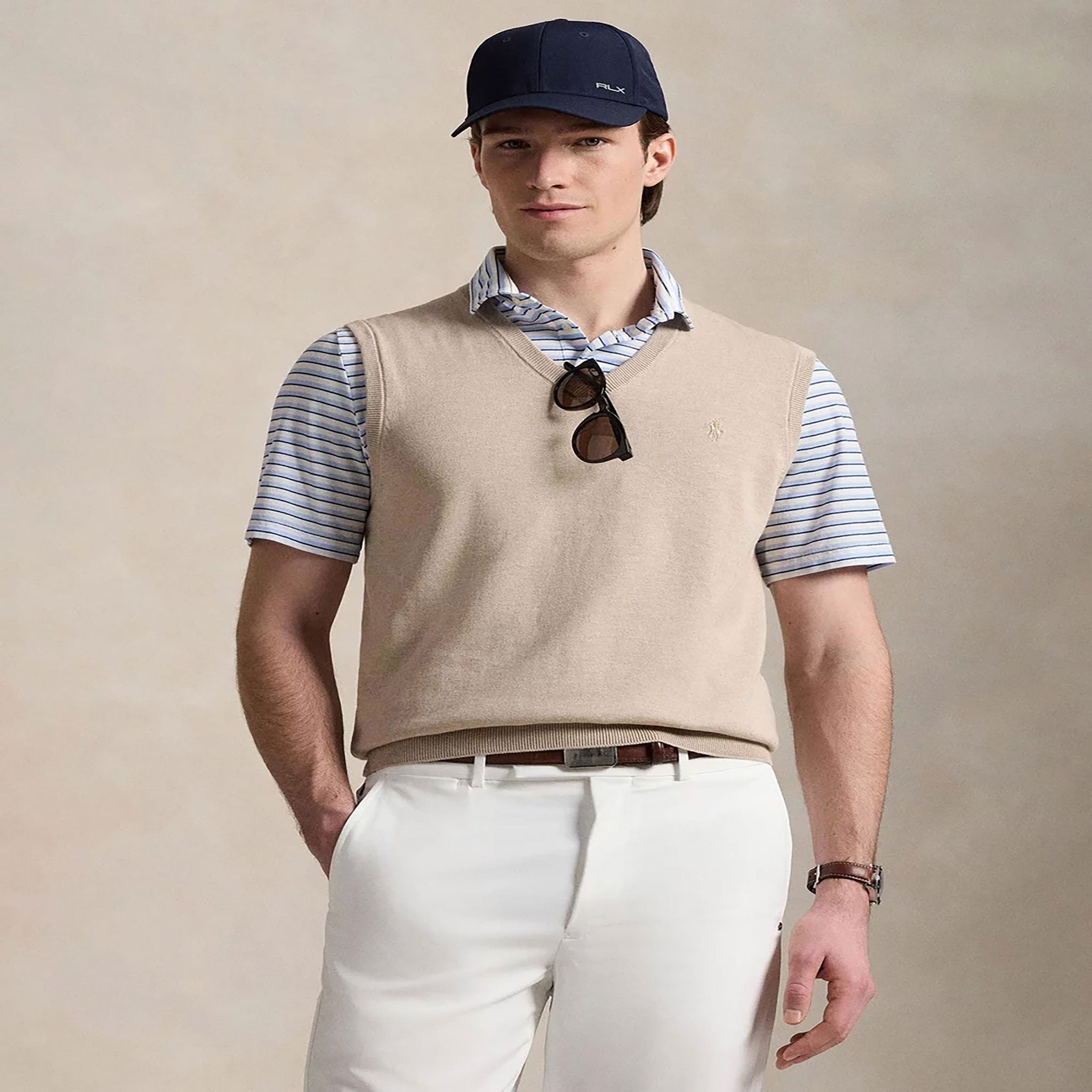 RL SWEATER VEST Tan / L