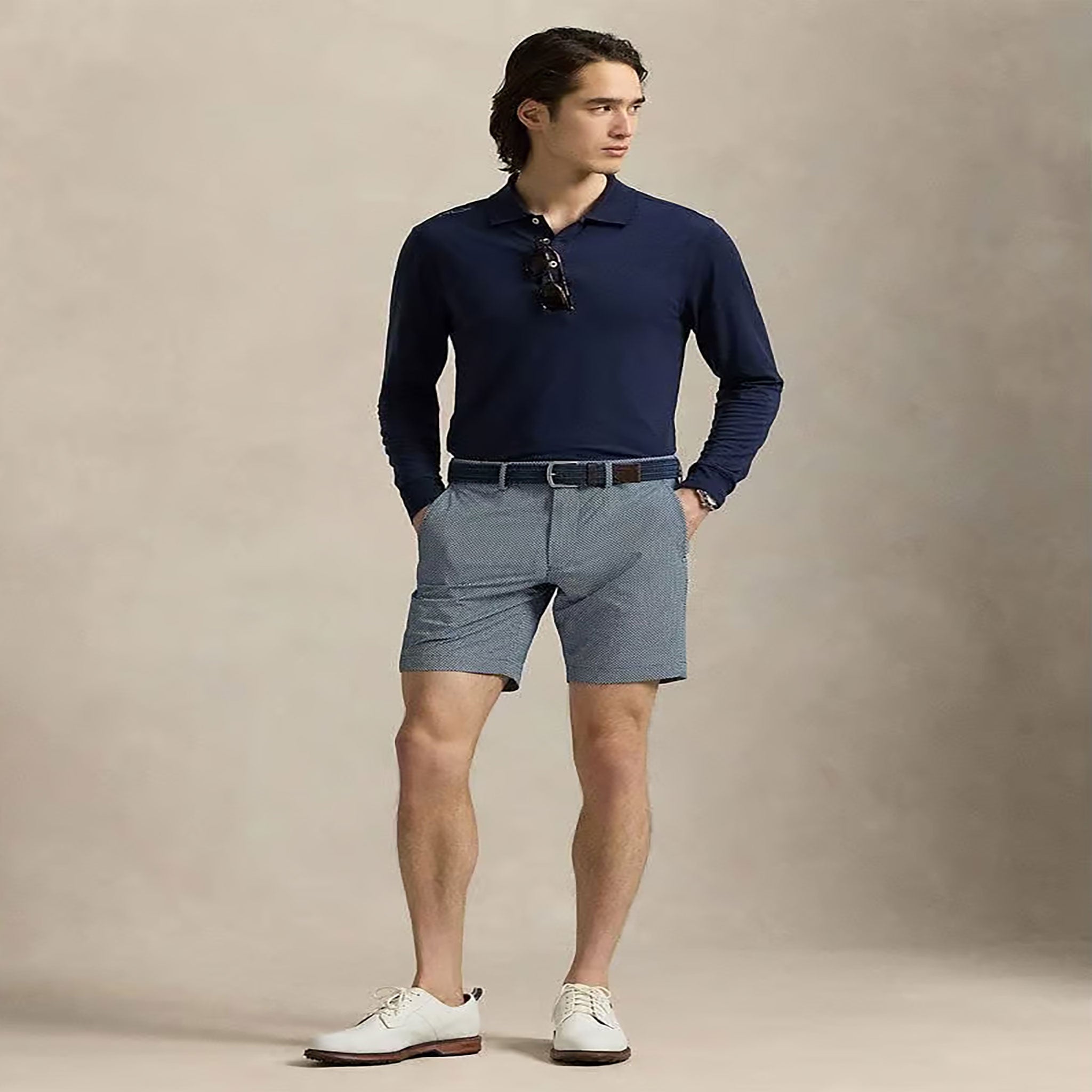 RL WOVEN STRAIGHT SHORTS 3D DD LIGHT BLUE 32