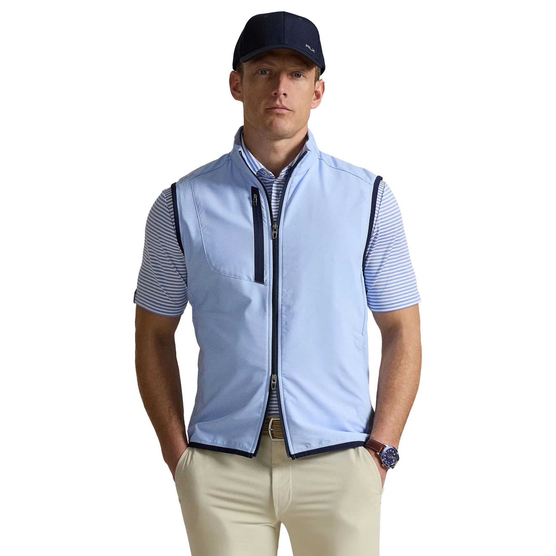 RL KNIT FULL ZIP PULLOVER Blue / L