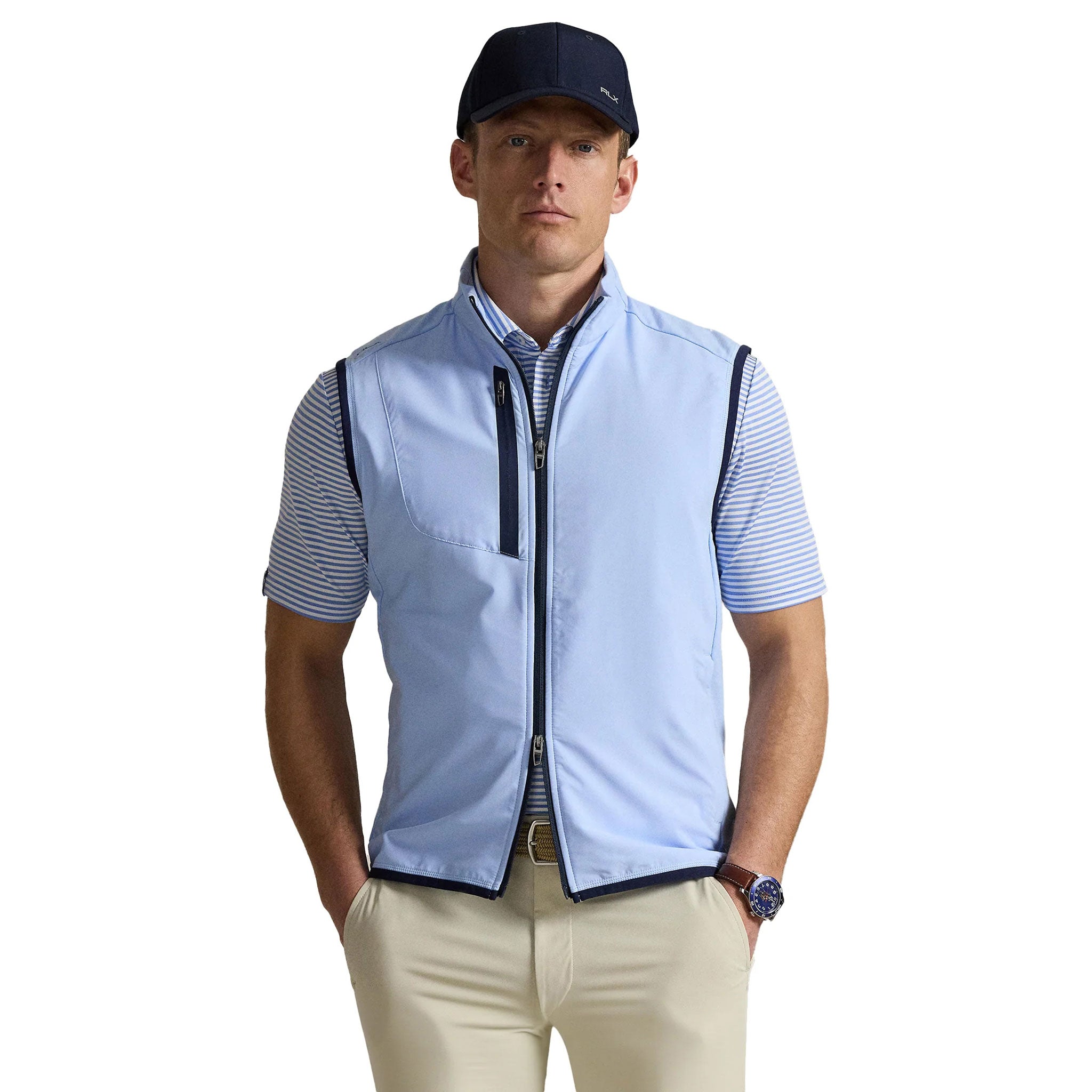 RL KNIT FULL ZIP PULLOVER Blue / L