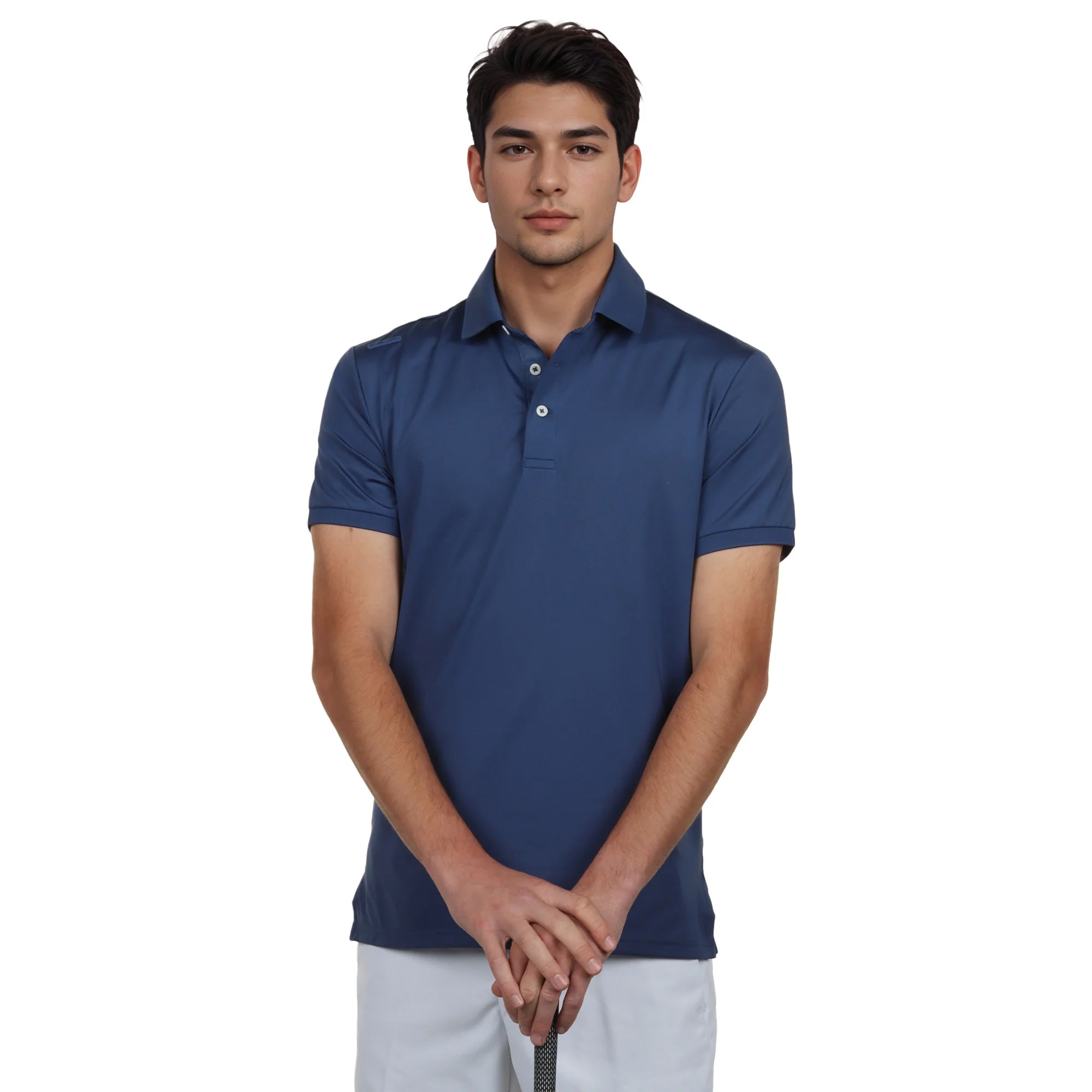 RL KNIT POLO BLUE L