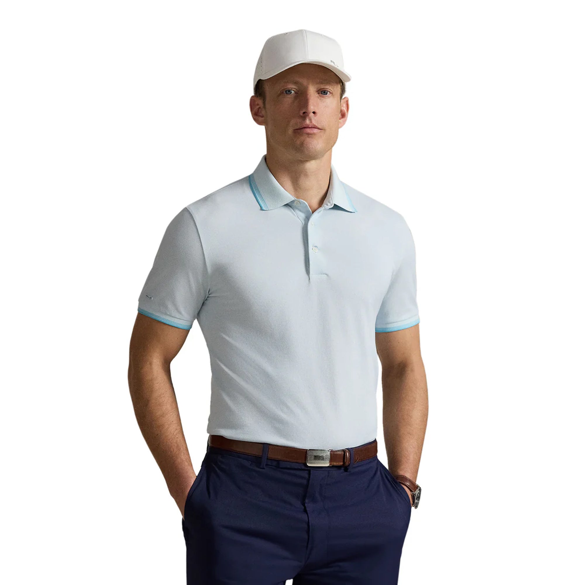 RL KNIT POLO SUMMER AQUA L