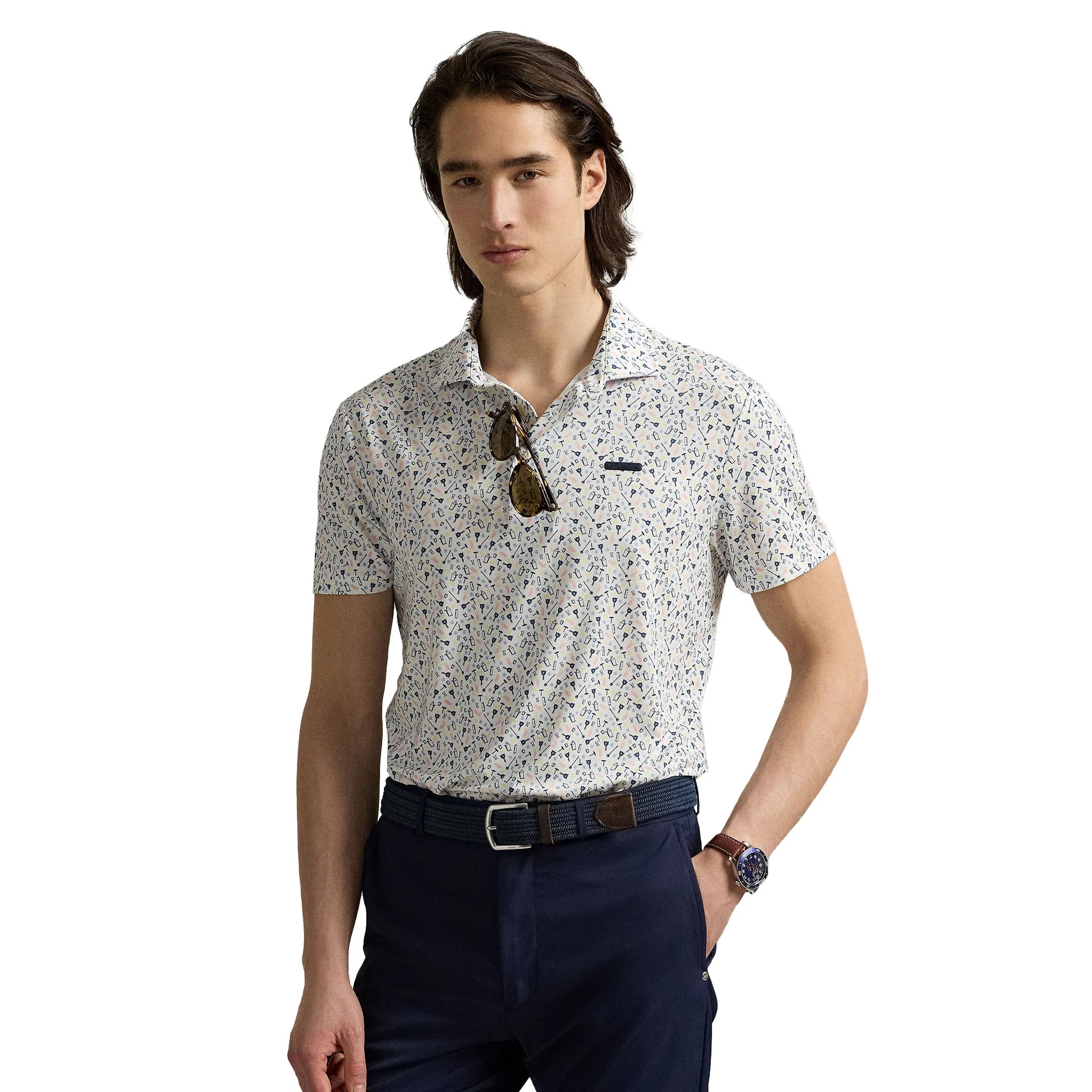 RL KNIT POLO NAVY MULTI L