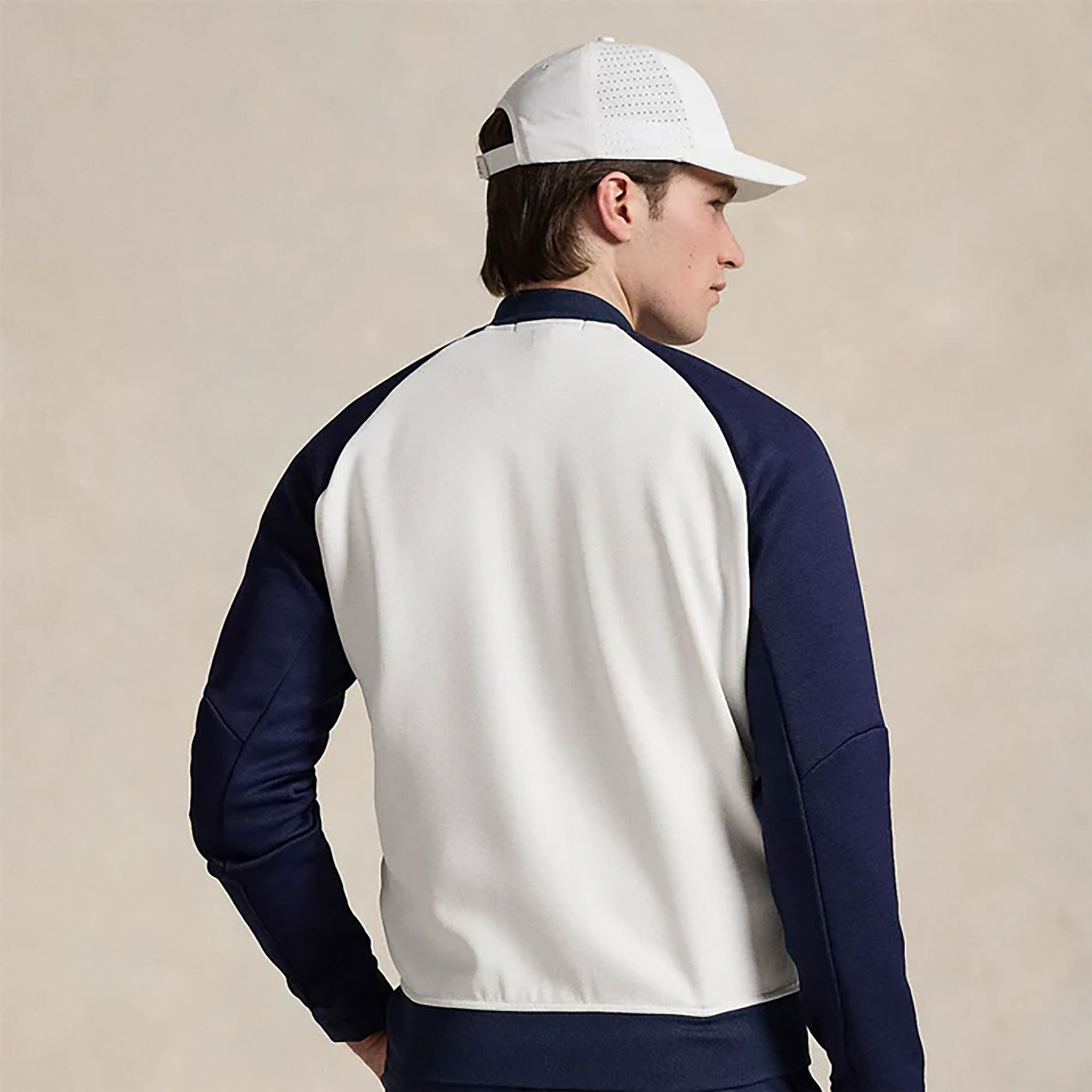 RL KNIT FULL ZIP SWEATSHIRT WHITE MULTI L