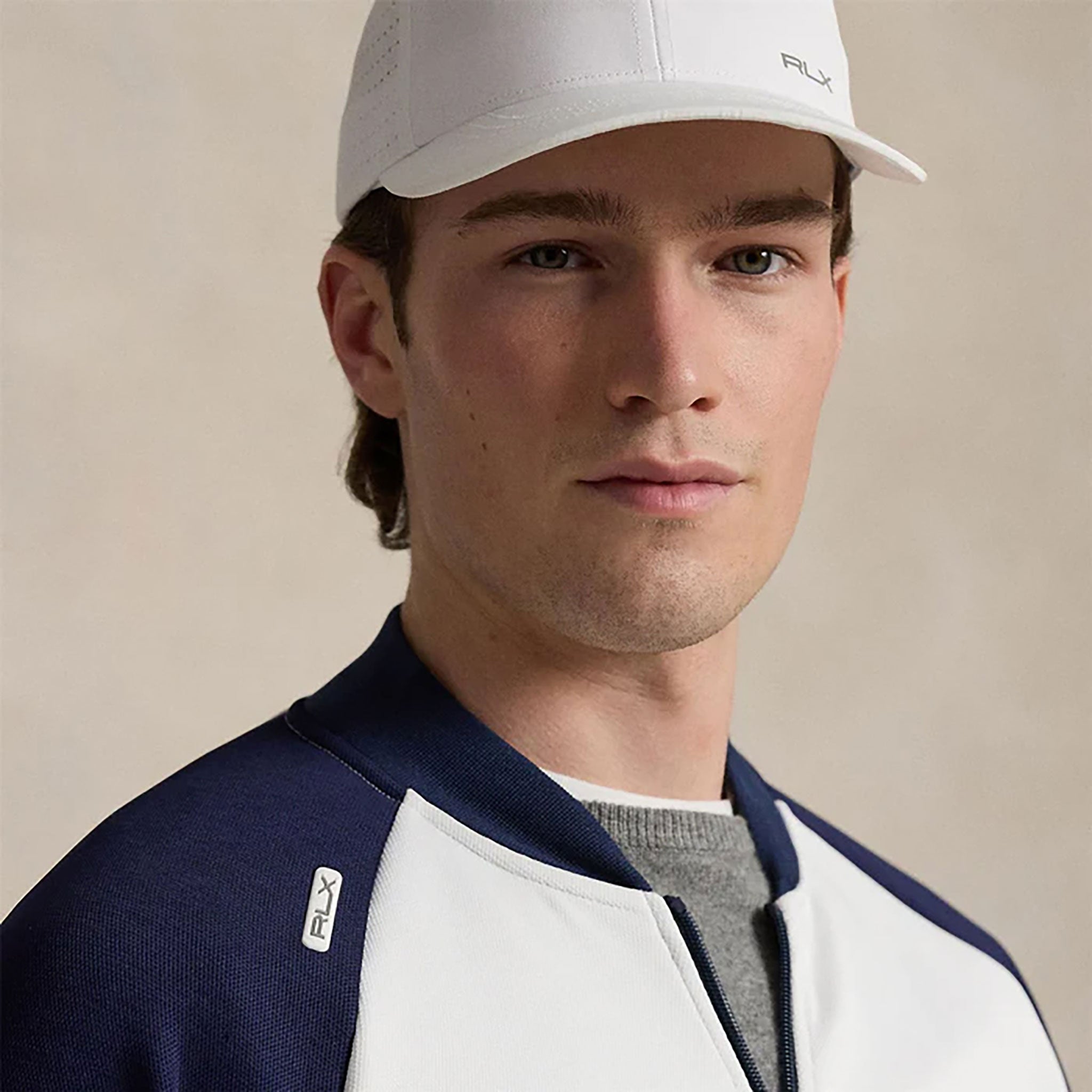 RL KNIT FULL ZIP SWEATSHIRT WHITE MULTI L