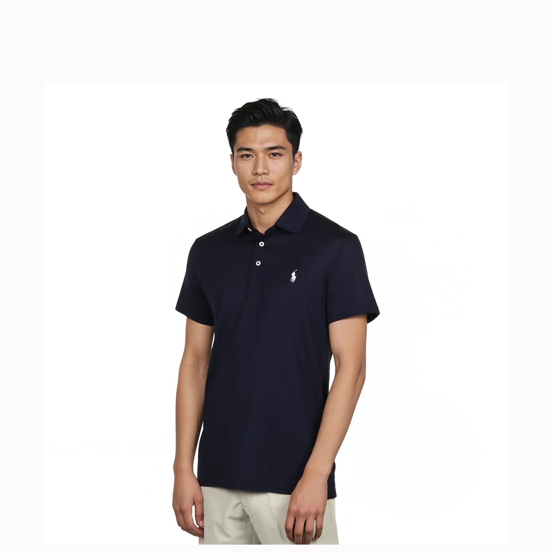 RL TOUR PIQUE KNIT POLO NAVY