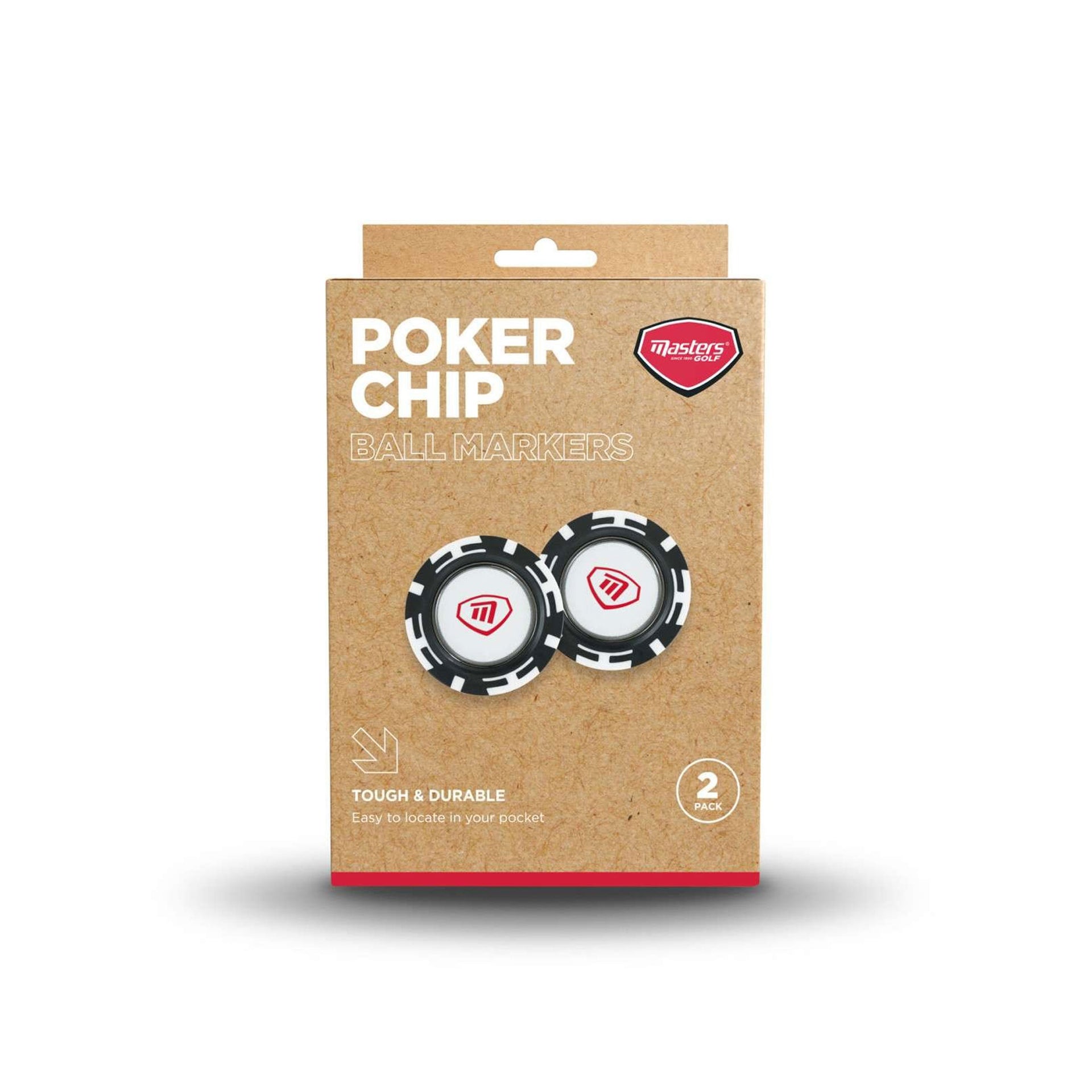 MASTERS POKER CHIP WITH MAG BALL MARKER BLACK/WHITE