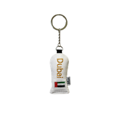 PRG KEY RING WOOD COVER WHT DUBAI LOGO