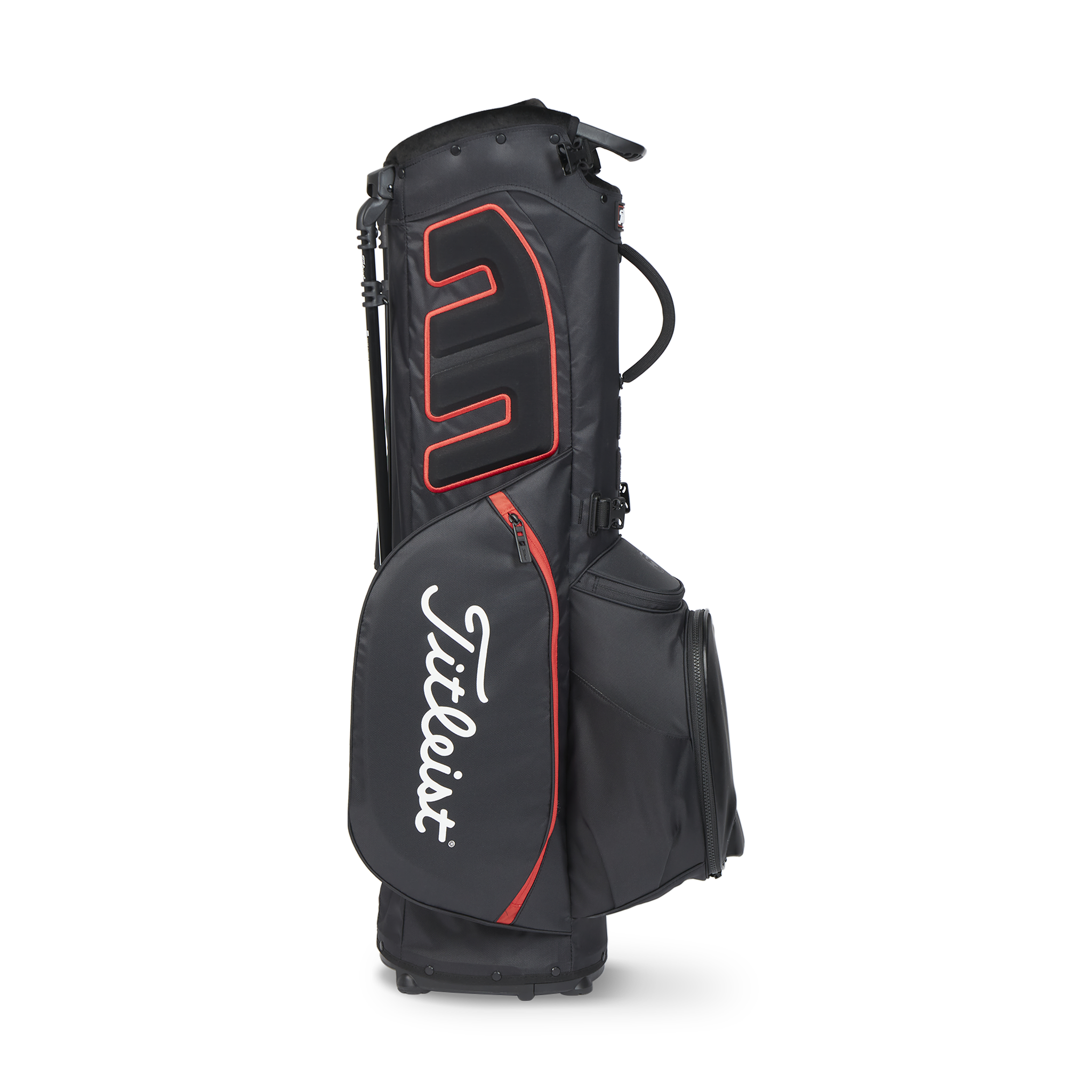 TITLEIST CART 15 BAG BLACK/BLACK/RED