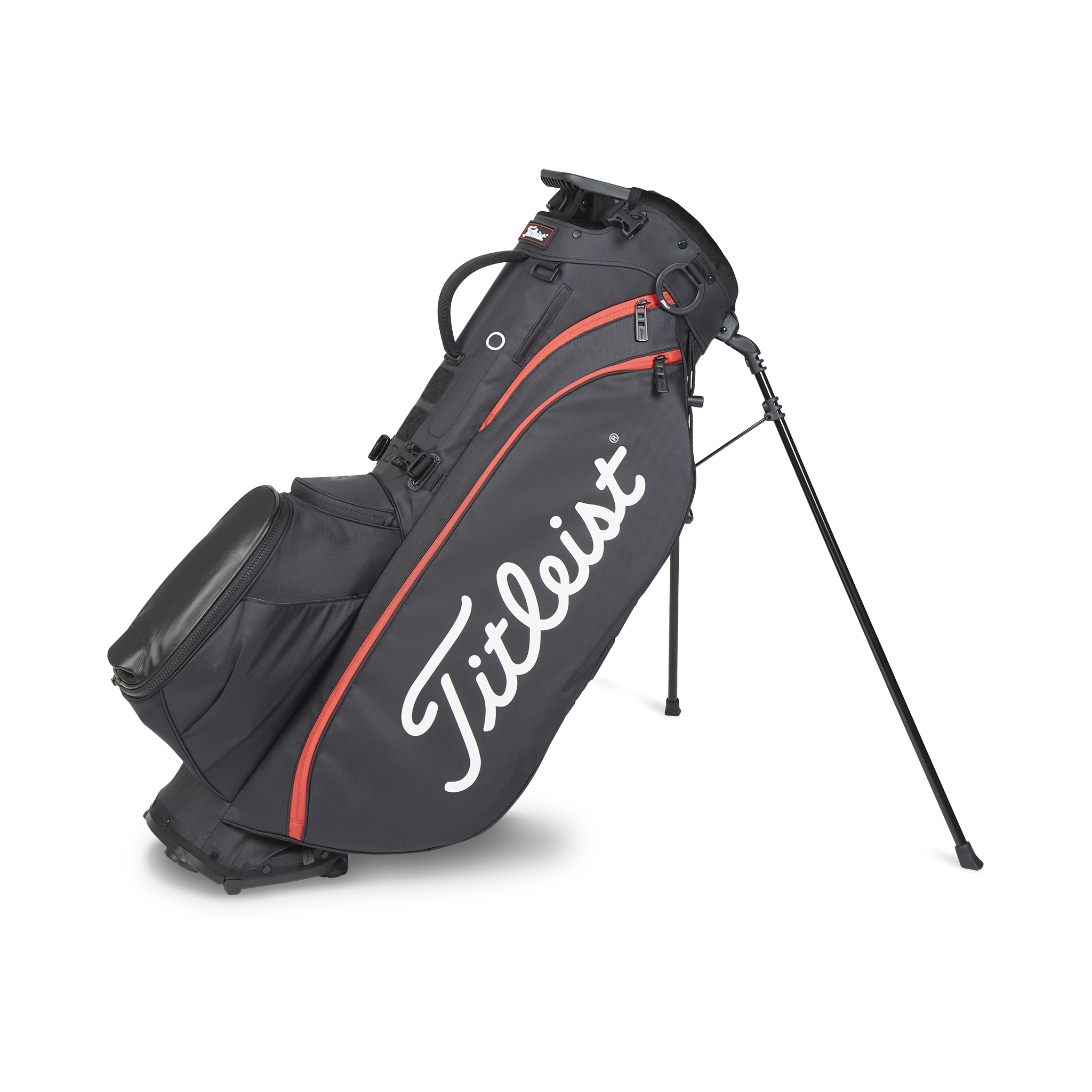 TITLEIST CART 15 BAG BLACK/BLACK/RED