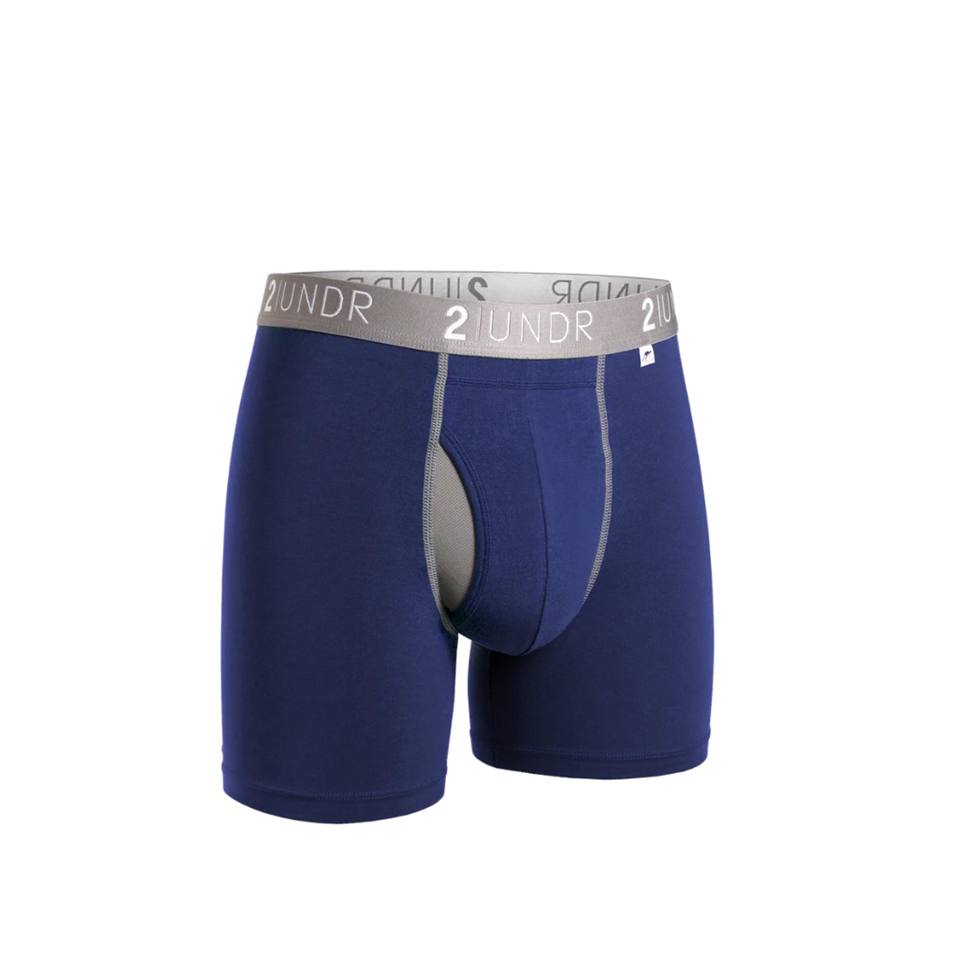 NAVY/GREY- MENS ELASTANE KNIT SWING SHIFT BOXER BRIEF