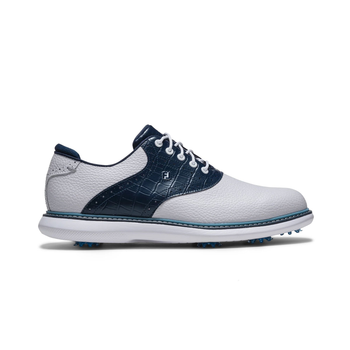 FJ TRADITIONS PLAIN TOE SADDLE WHT/NVY/BLUE