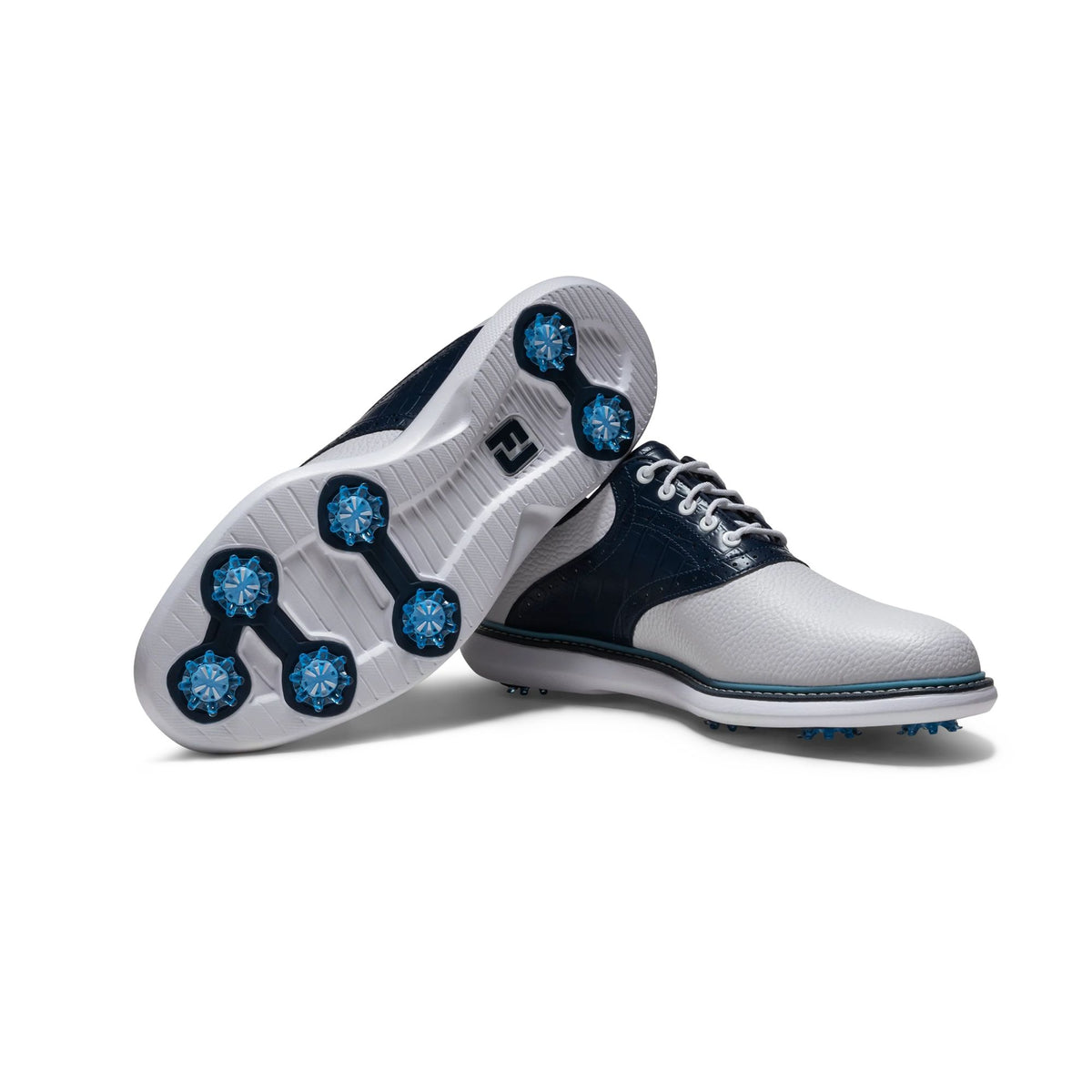 FJ TRADITIONS PLAIN TOE SADDLE WHT/NVY/BLUE