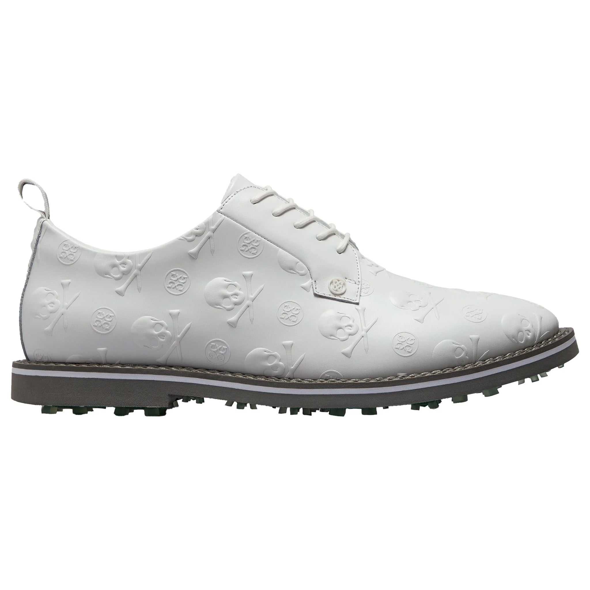 G/FORE CLASSIC EMBOSSED SKULL & TEES SMOOTH CALF GALLIVANTER SNOW/CHARCOAL / 10