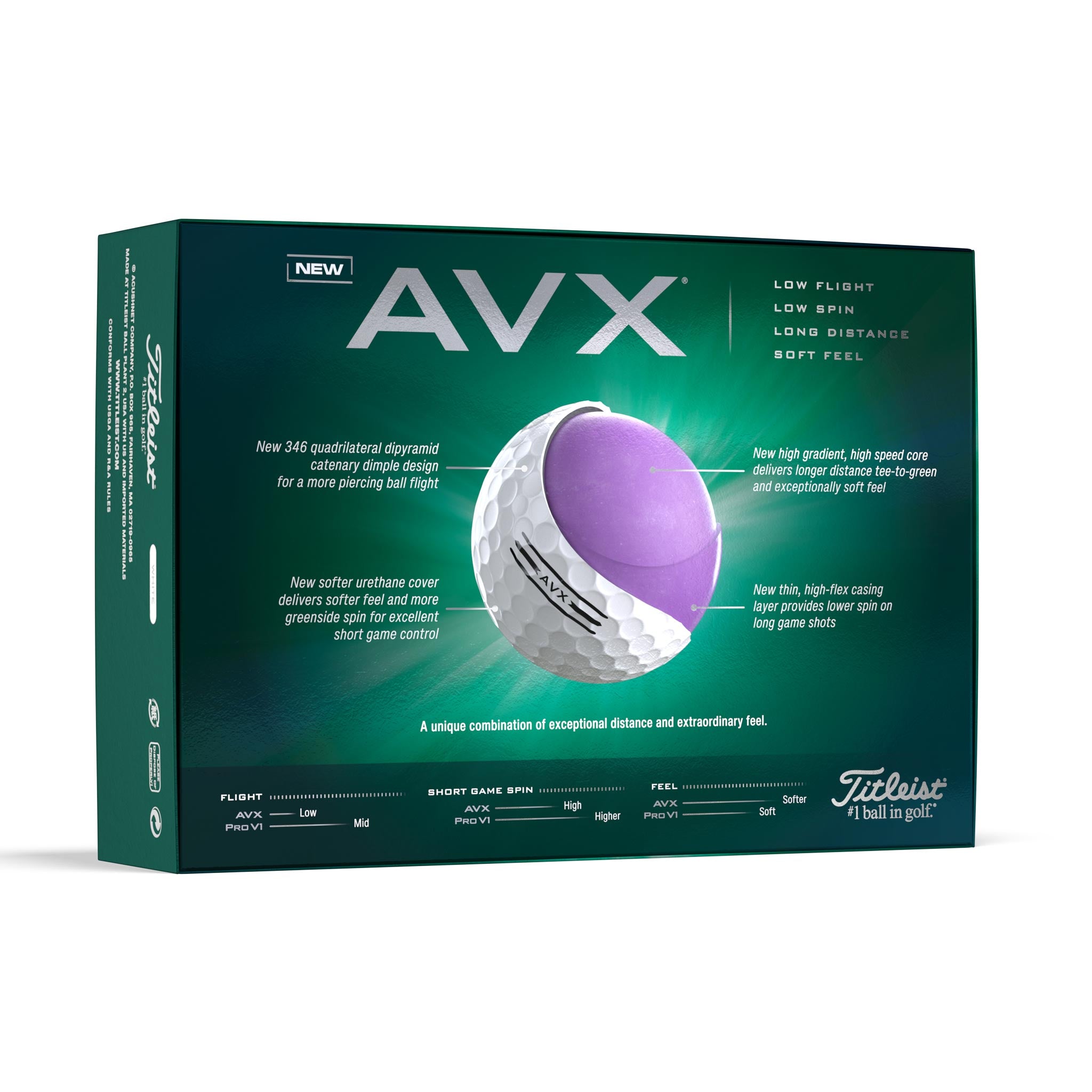 TITLEIST AVX GOLF BALL WHITE
