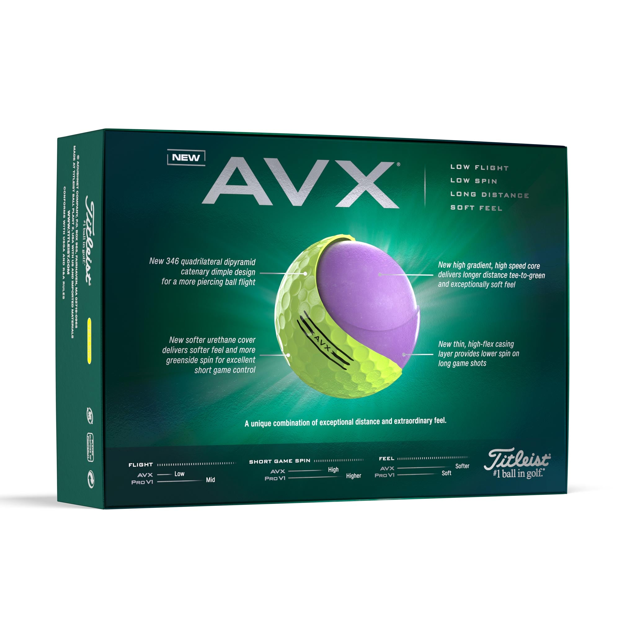 TITLEIST AVX GOLF BALL YELLOW