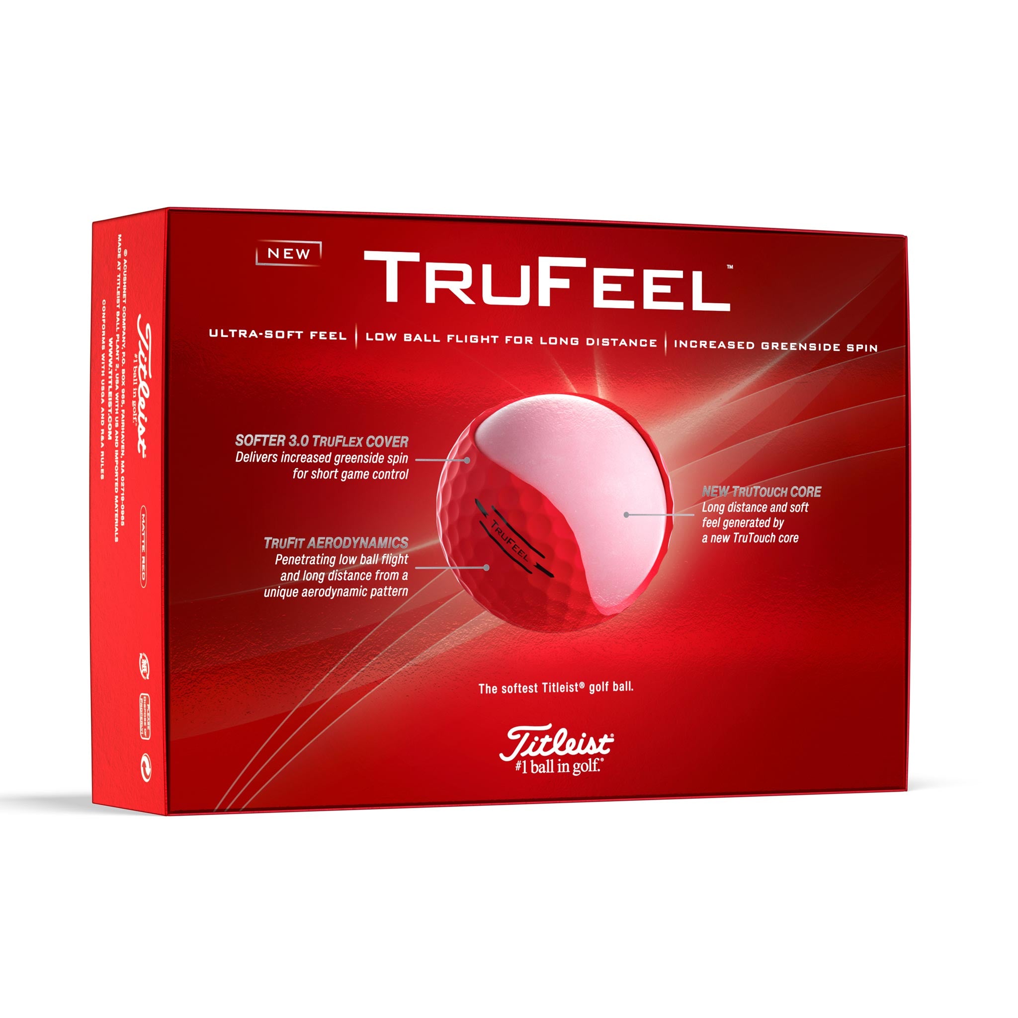 TITLEIST TRUFEEL GOLF BALL RED