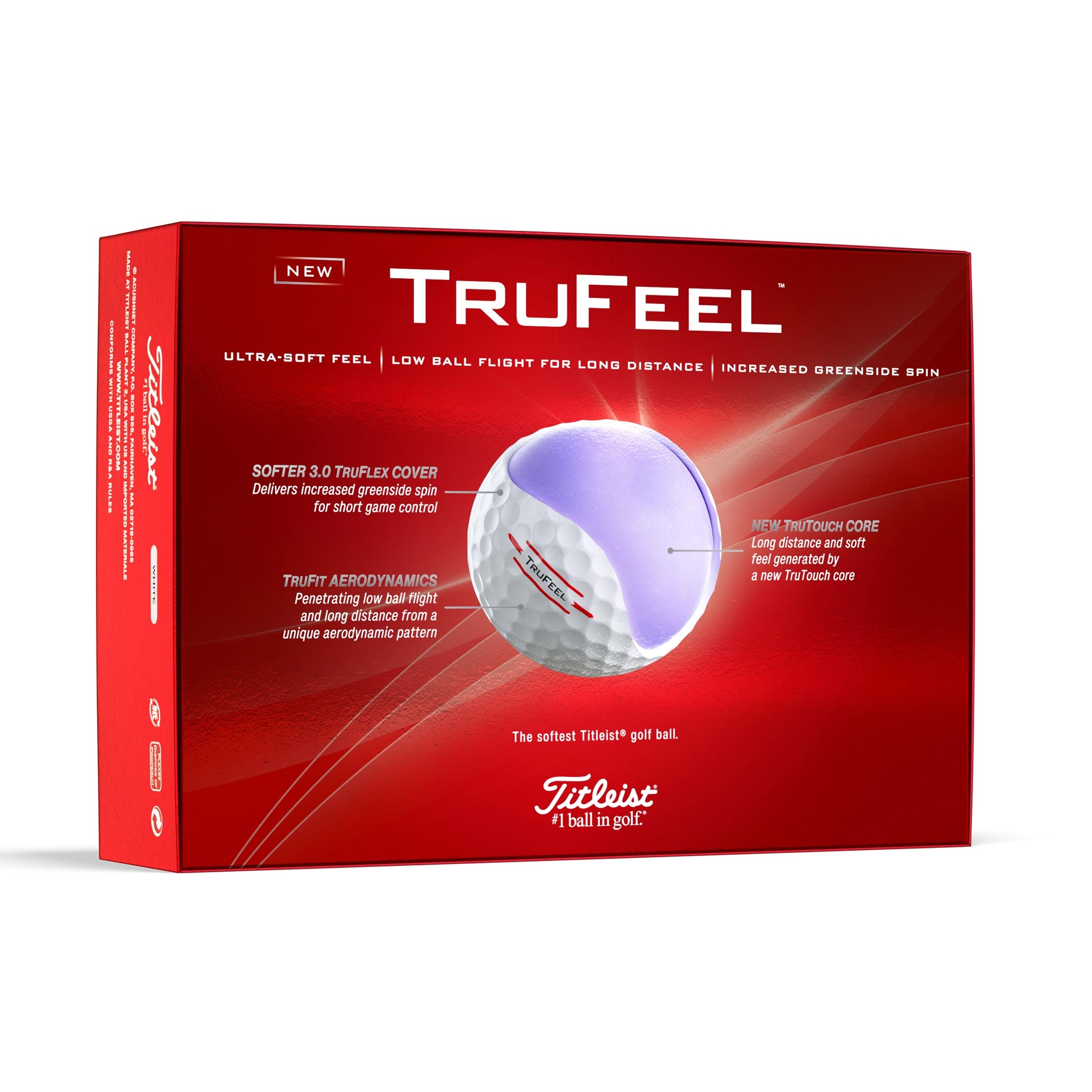 TITLEIST TRUFEEL GOLF BALL WHITE