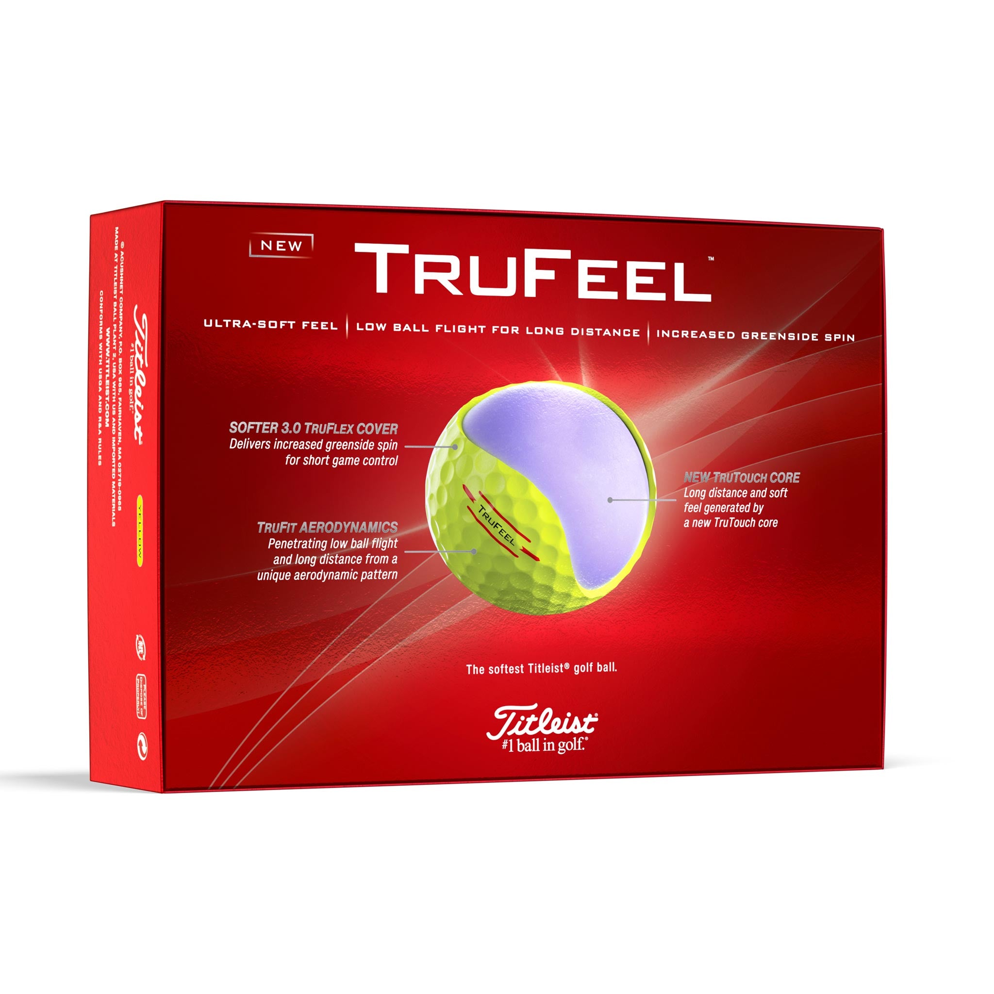 TITLEIST TRUFEEL GOLF BALL YELLOW
