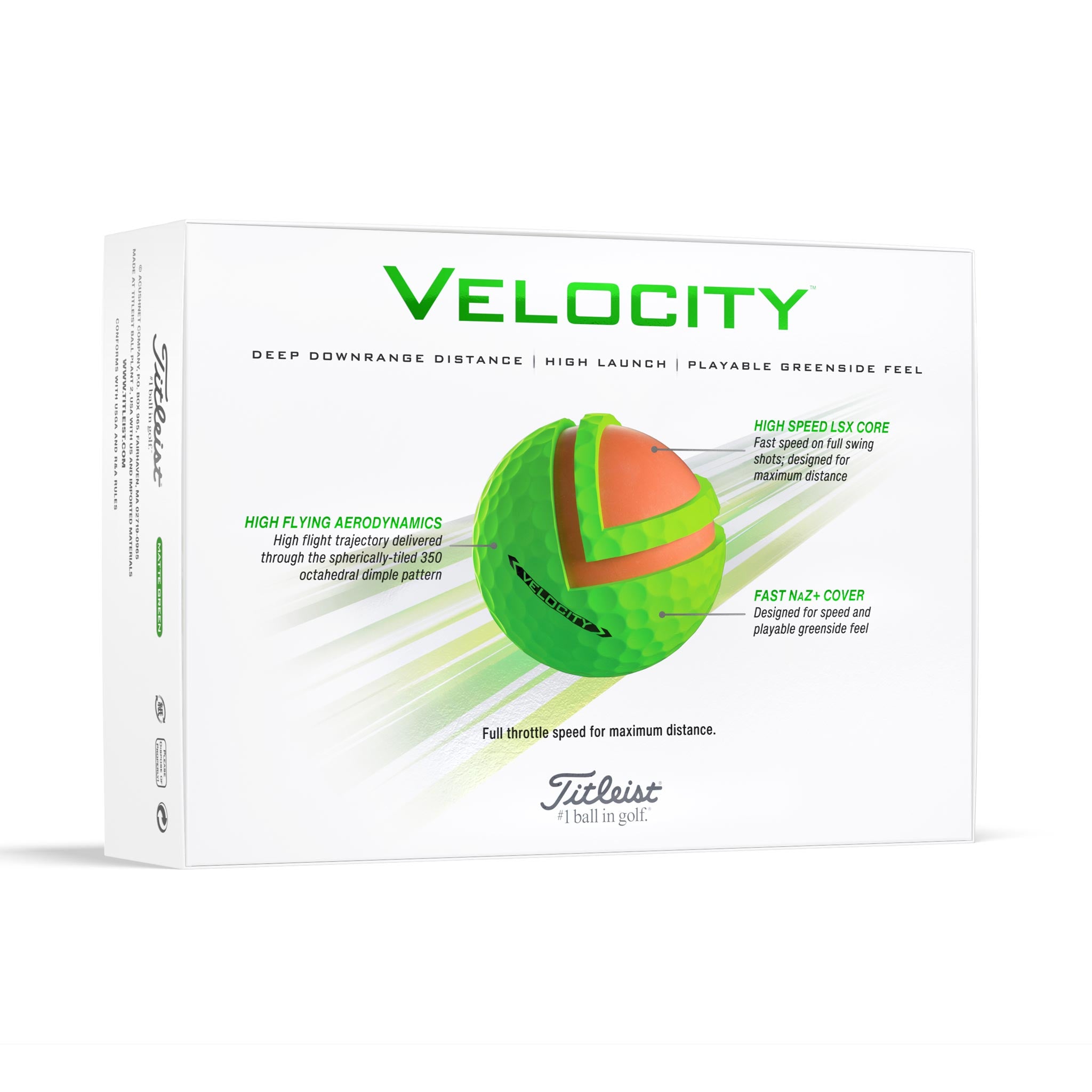 TITLEIST VELOCITY GOLF BALL GREEN