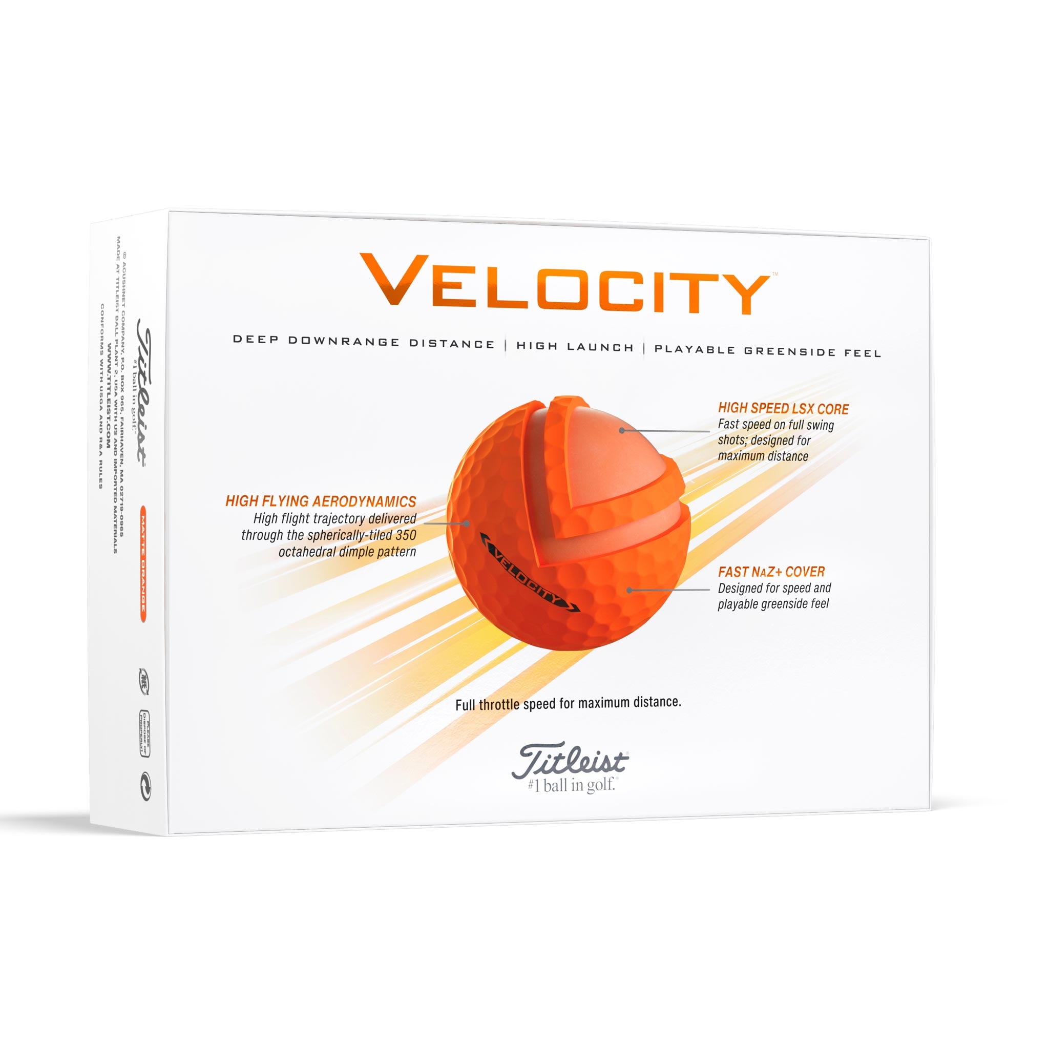 TITLEIST VELOCITY GOLF BALL ORANGE