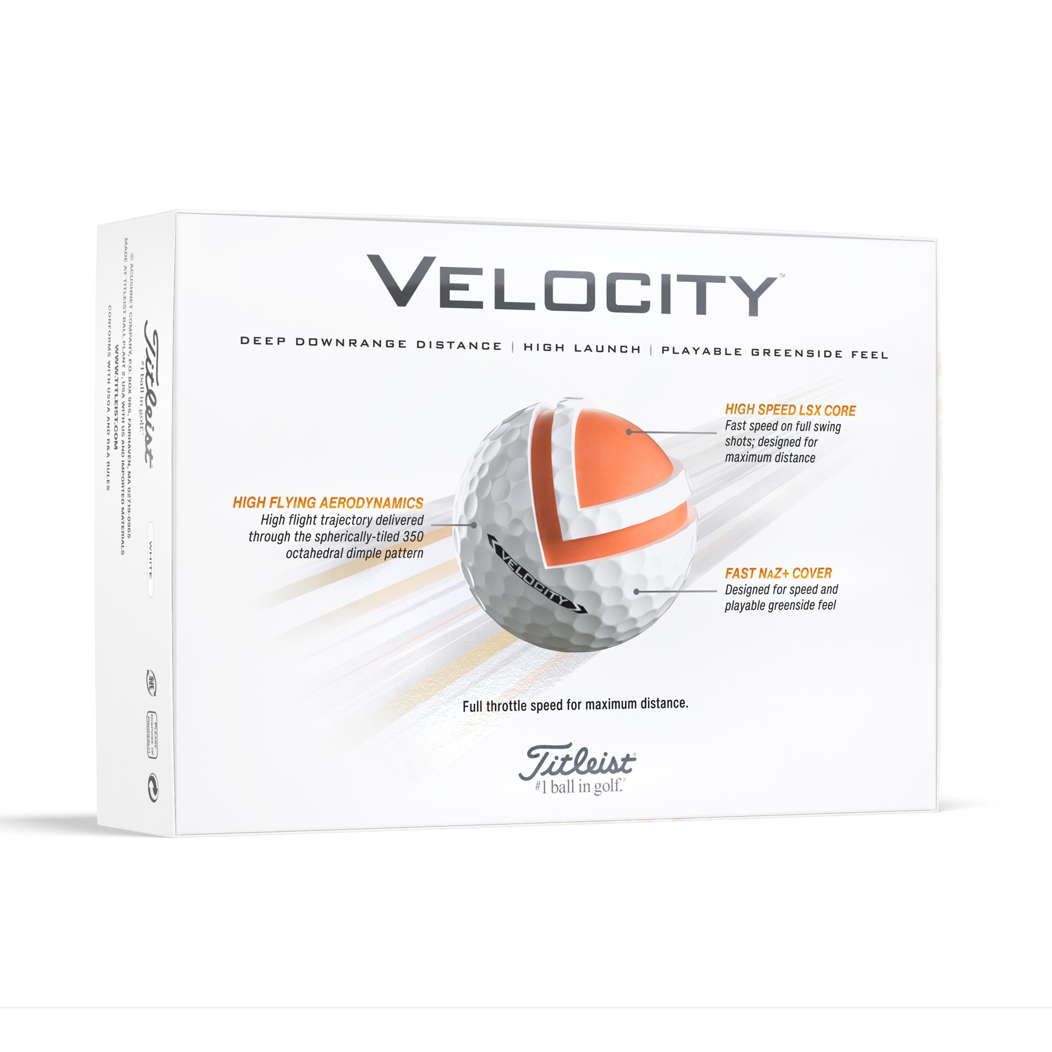 TITLEIST VELOCITY GOLF BALL WHITE