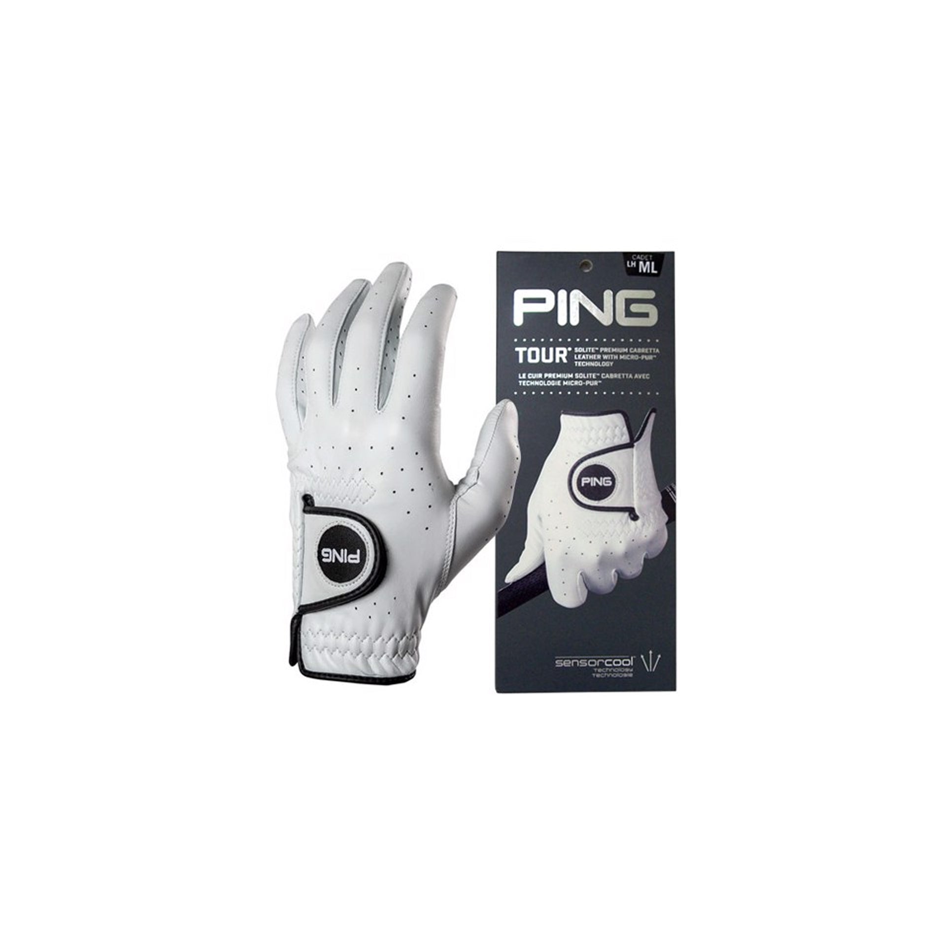 PING TOUR 201 GLOVES WHT M / MLH
