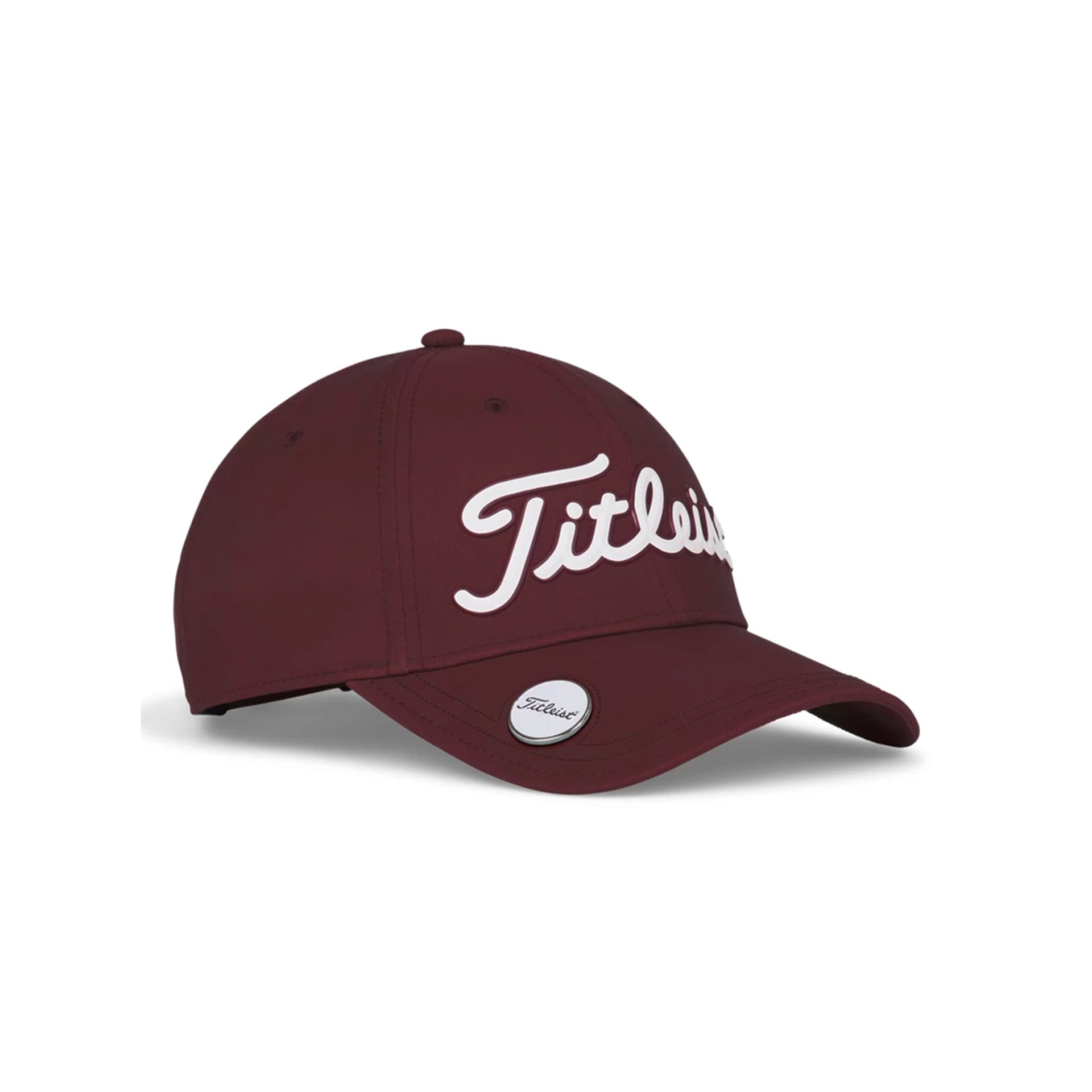 BURGUNDY/WHITE PLAYERS PERFORMANCE BALL MARKER CAP