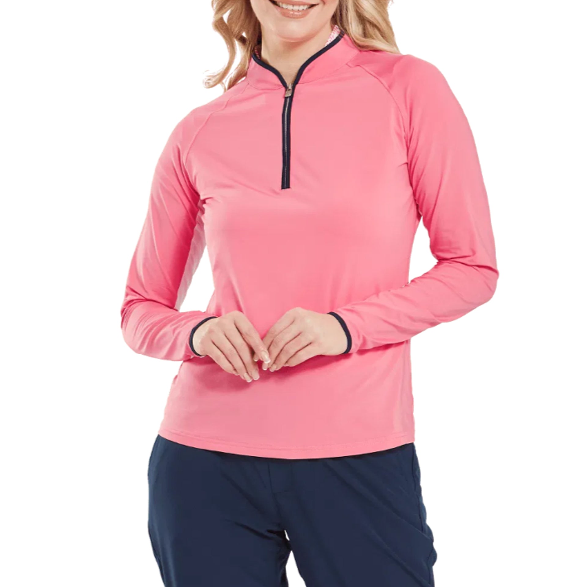 FJ 1/4 ZIP LS SUN PROTECTION OUTERWEAR PINK LEMONADE S