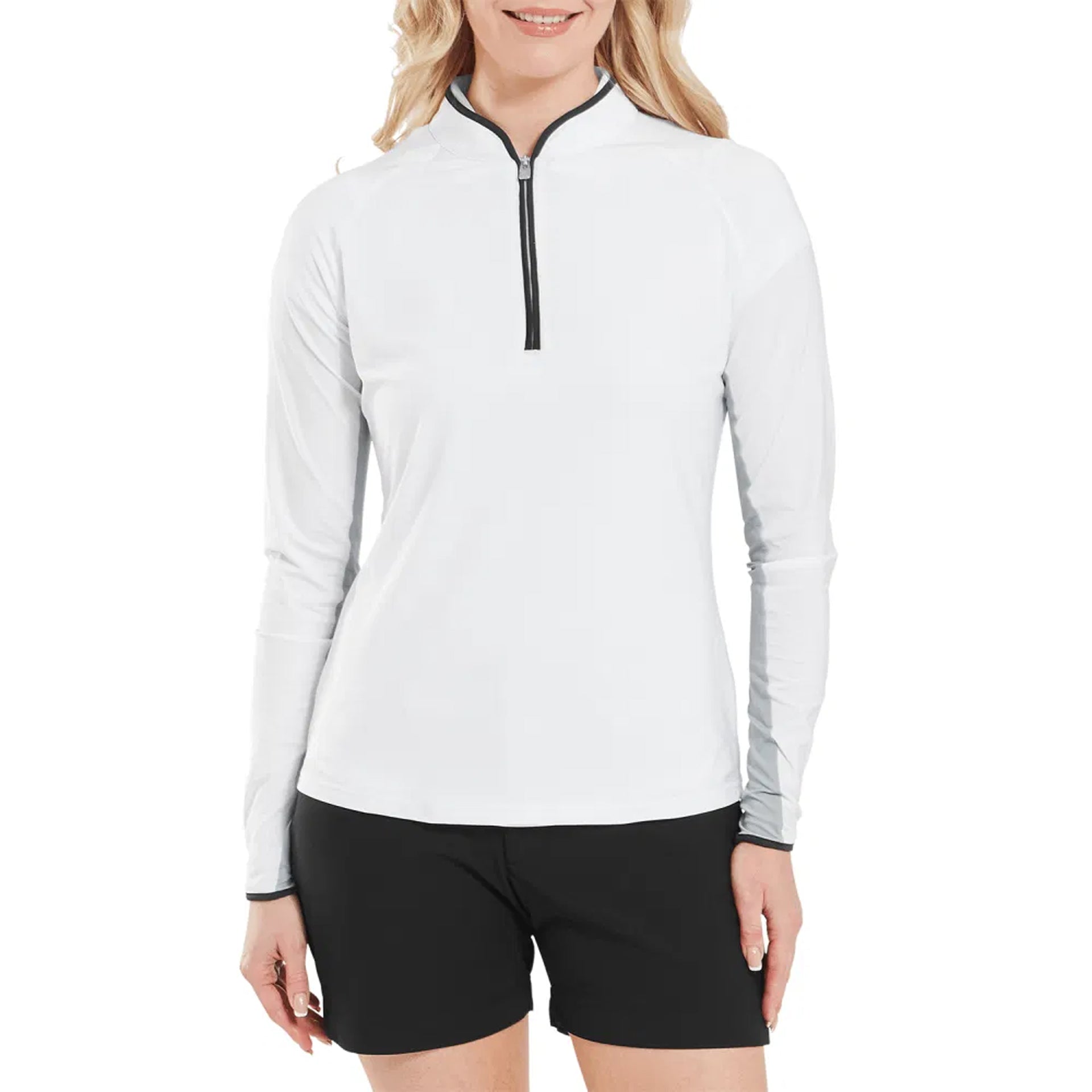 FJ 1/4 ZIP LS SUN PROTECTION OUTERWEAR WHT L