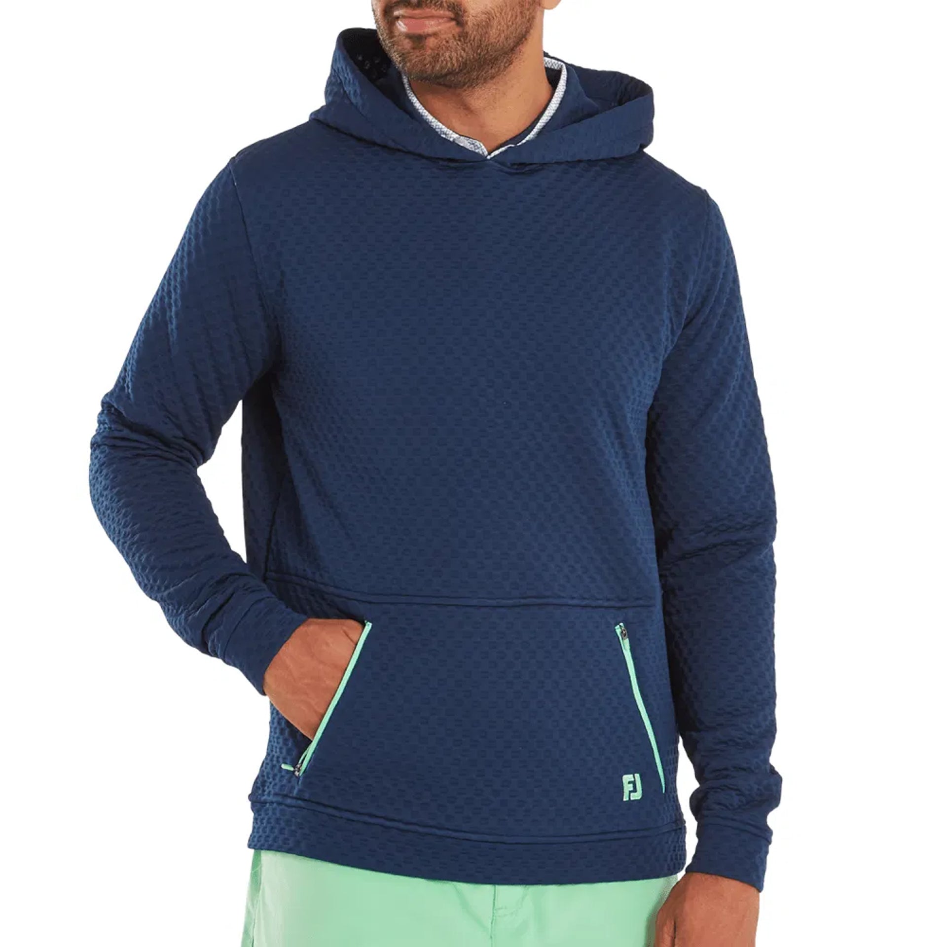 FJ TEXTURED KNIT HOODIE NAVY L