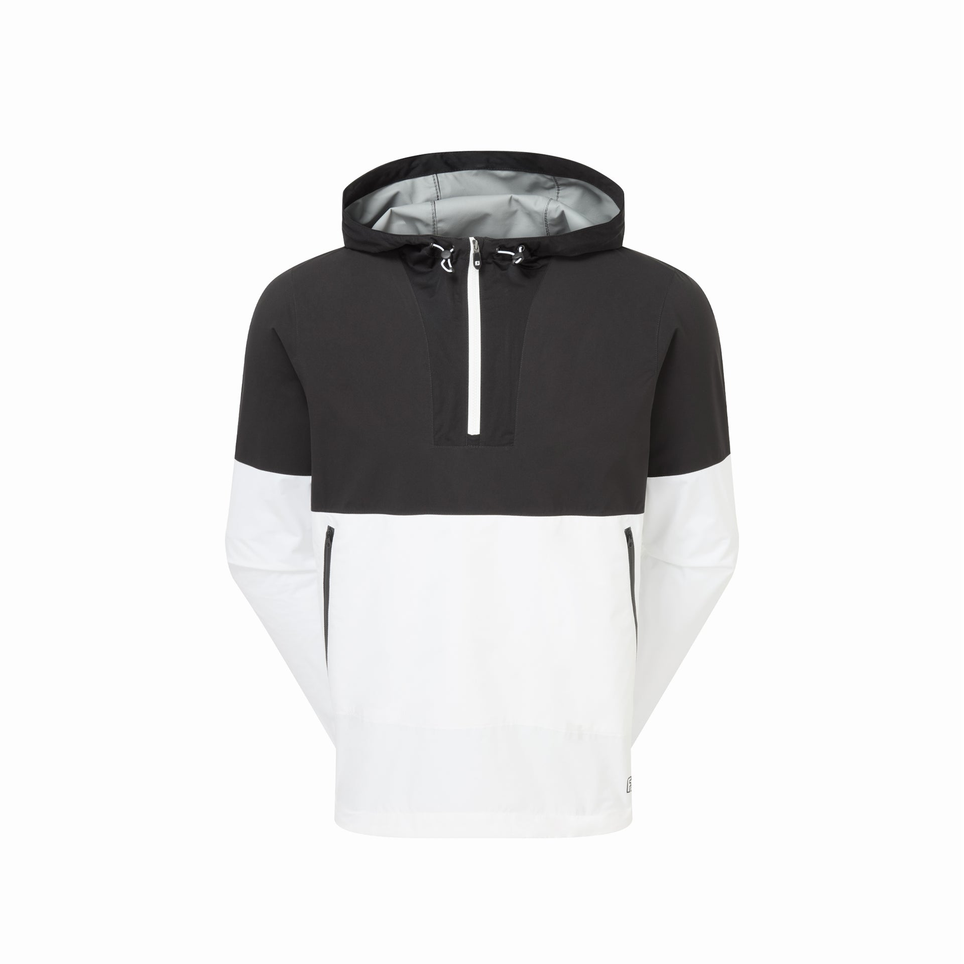 FJ HYDROLITE X HOODIE COLOUR BLOCK BLACK/WHITE WITH WHITE ZIPPER