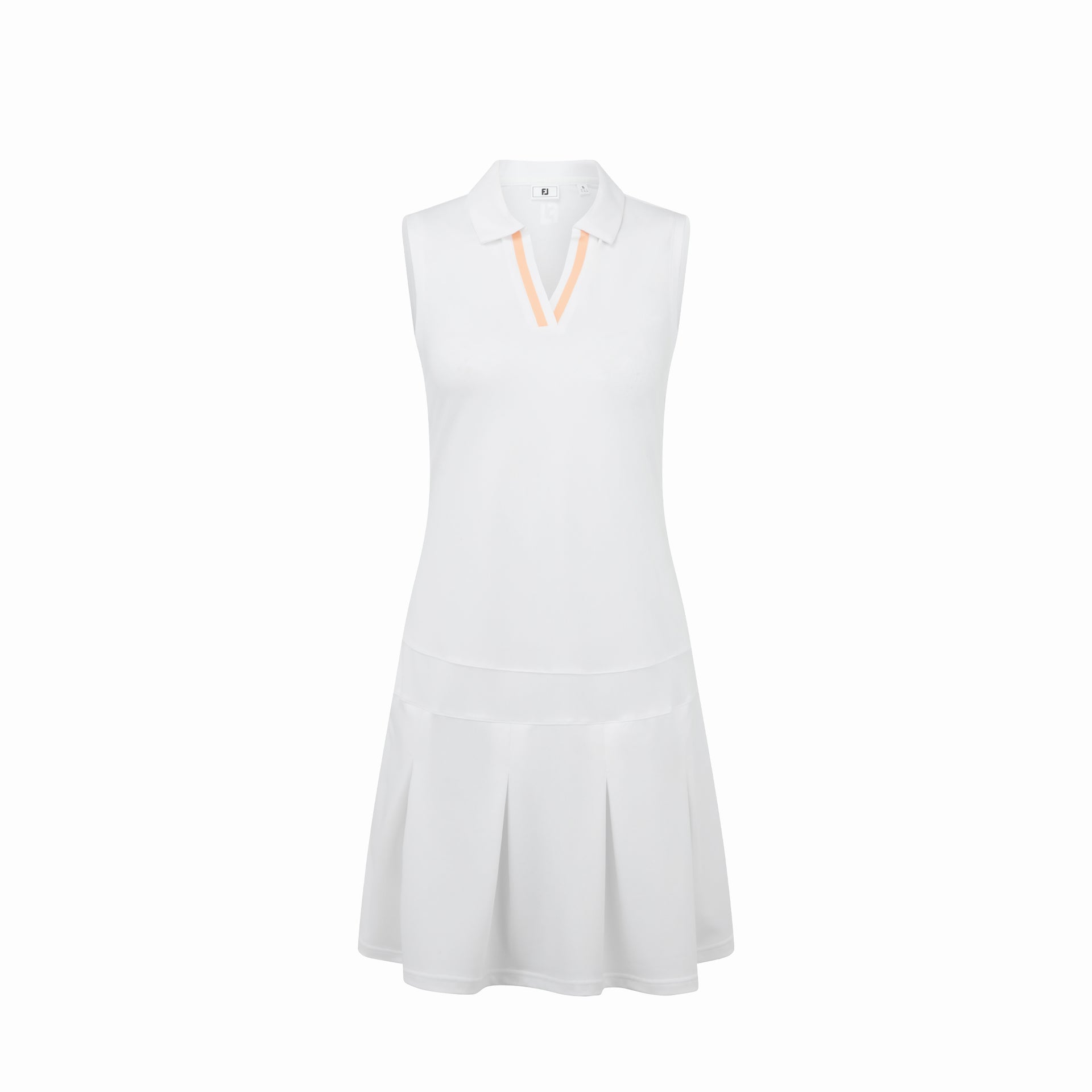FJ PLEATED DRESS WHITE / DESERT PEACH