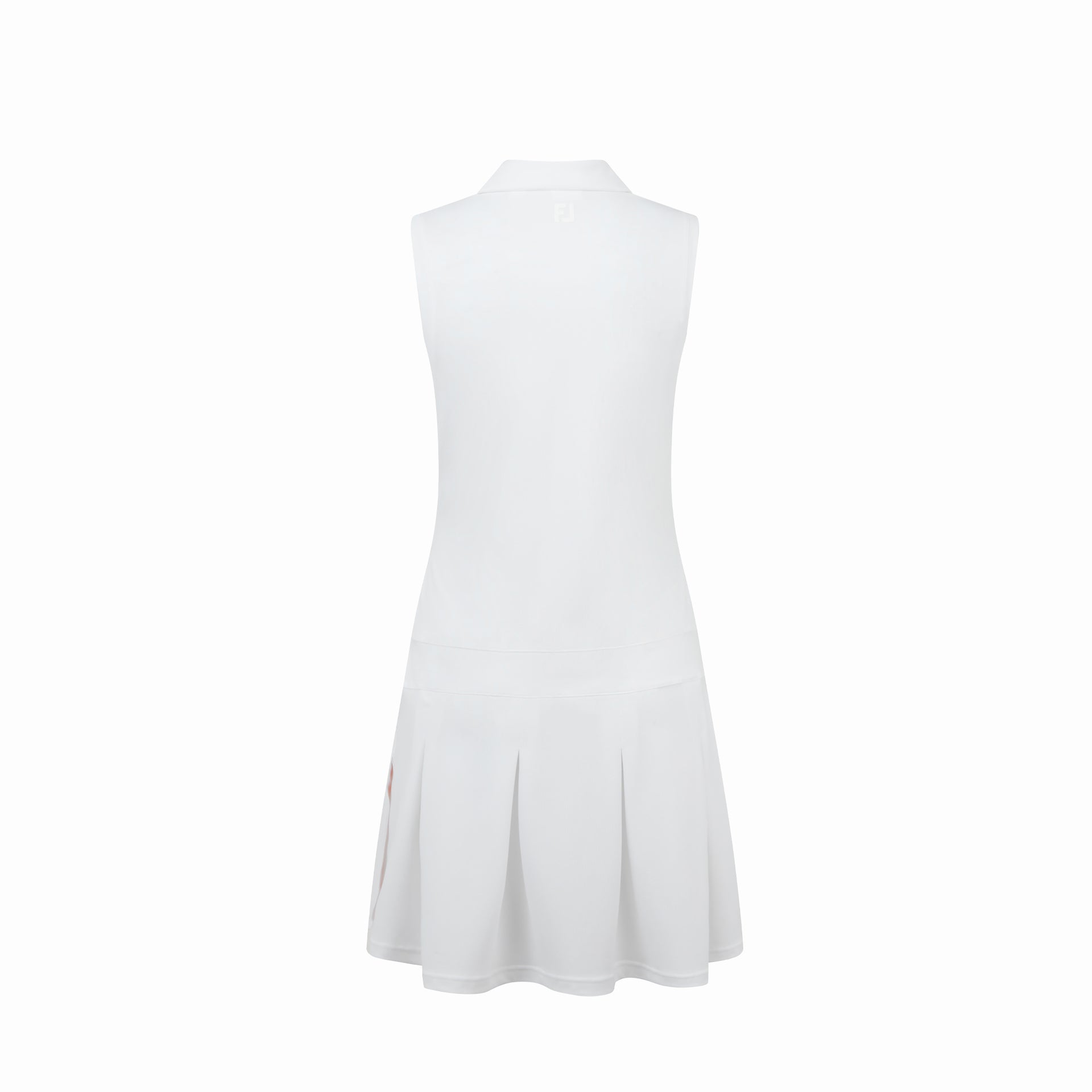FJ PLEATED DRESS WHITE / DESERT PEACH