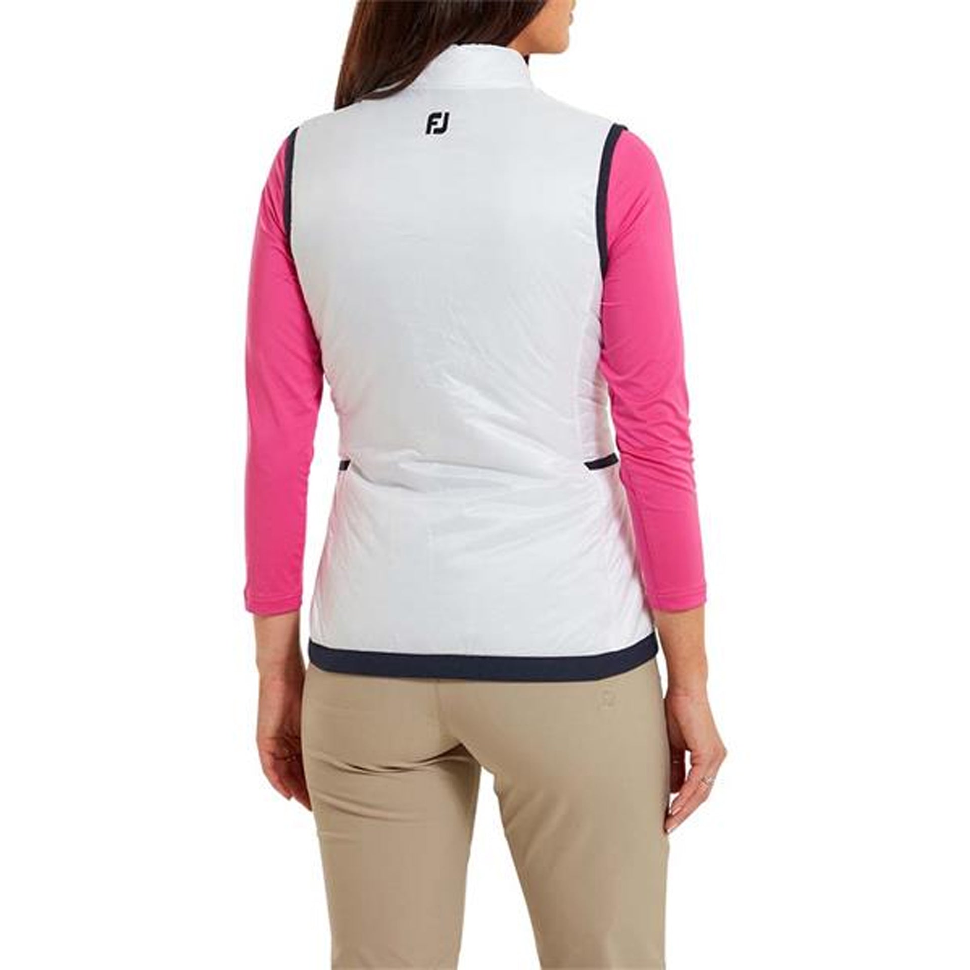 FJ REVERSIBLE INSULATED VEST WHITE N NAVY HNDSTOOTH XS