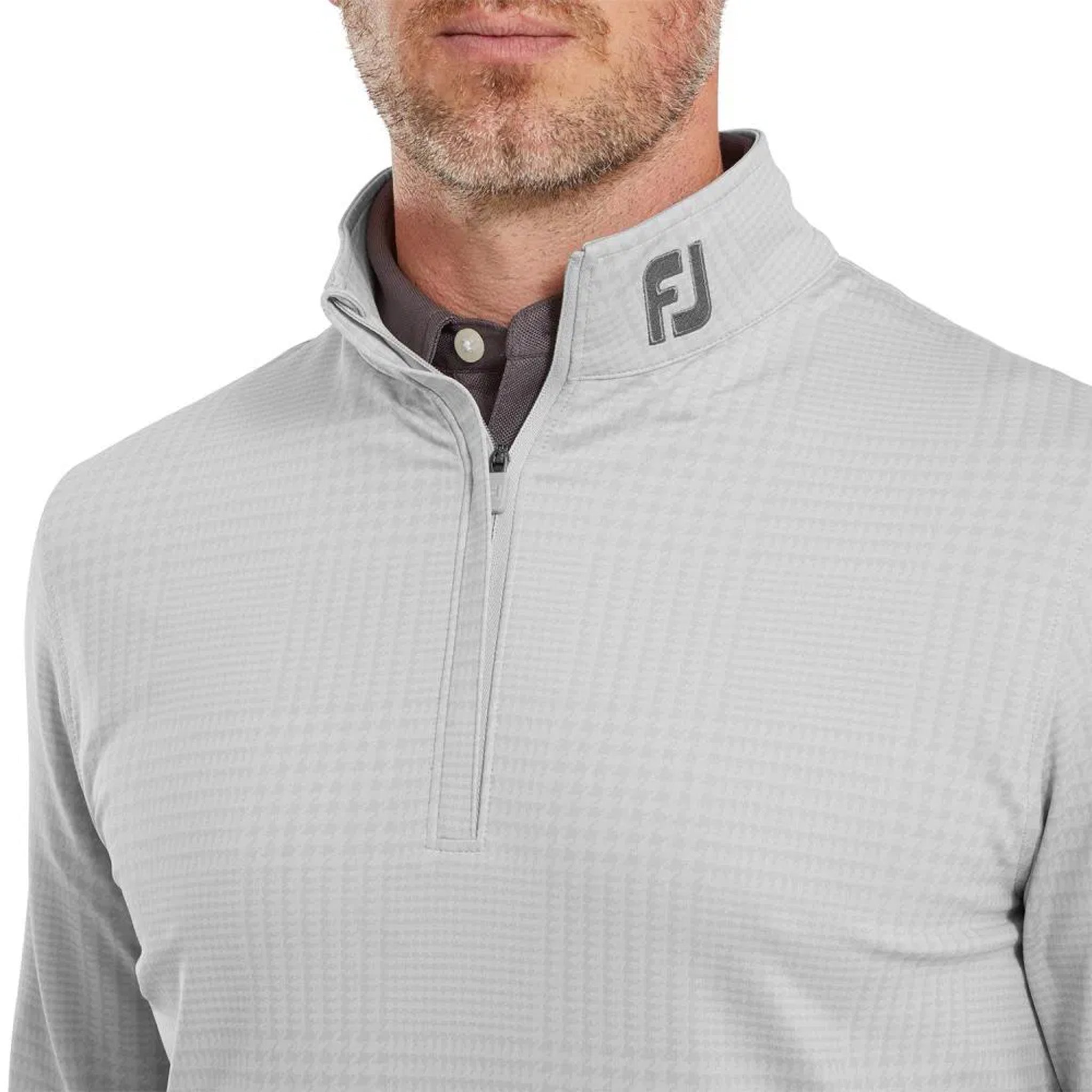FJ EU GLEN PLAID PRT MIDLAYER GREY L