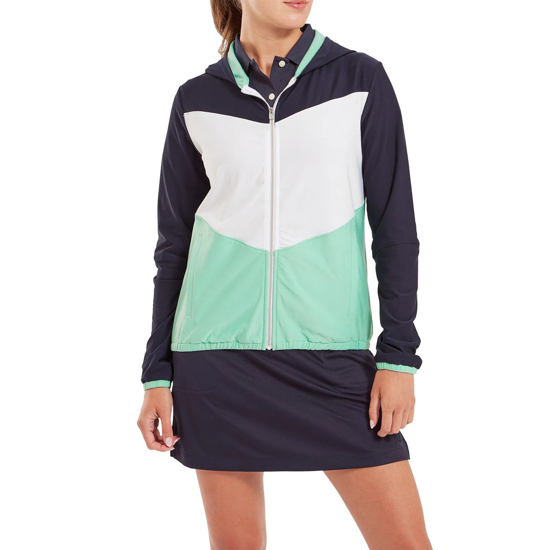 FJ EU F-ZIP HOODY WOMENS NAVY/MINT XL