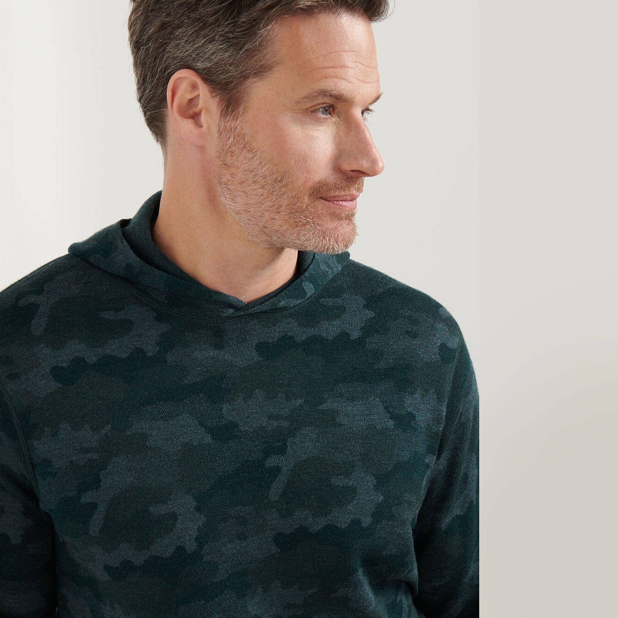 PM REVERSIBLE CAMO POPOVER HOODIE NAVY / L