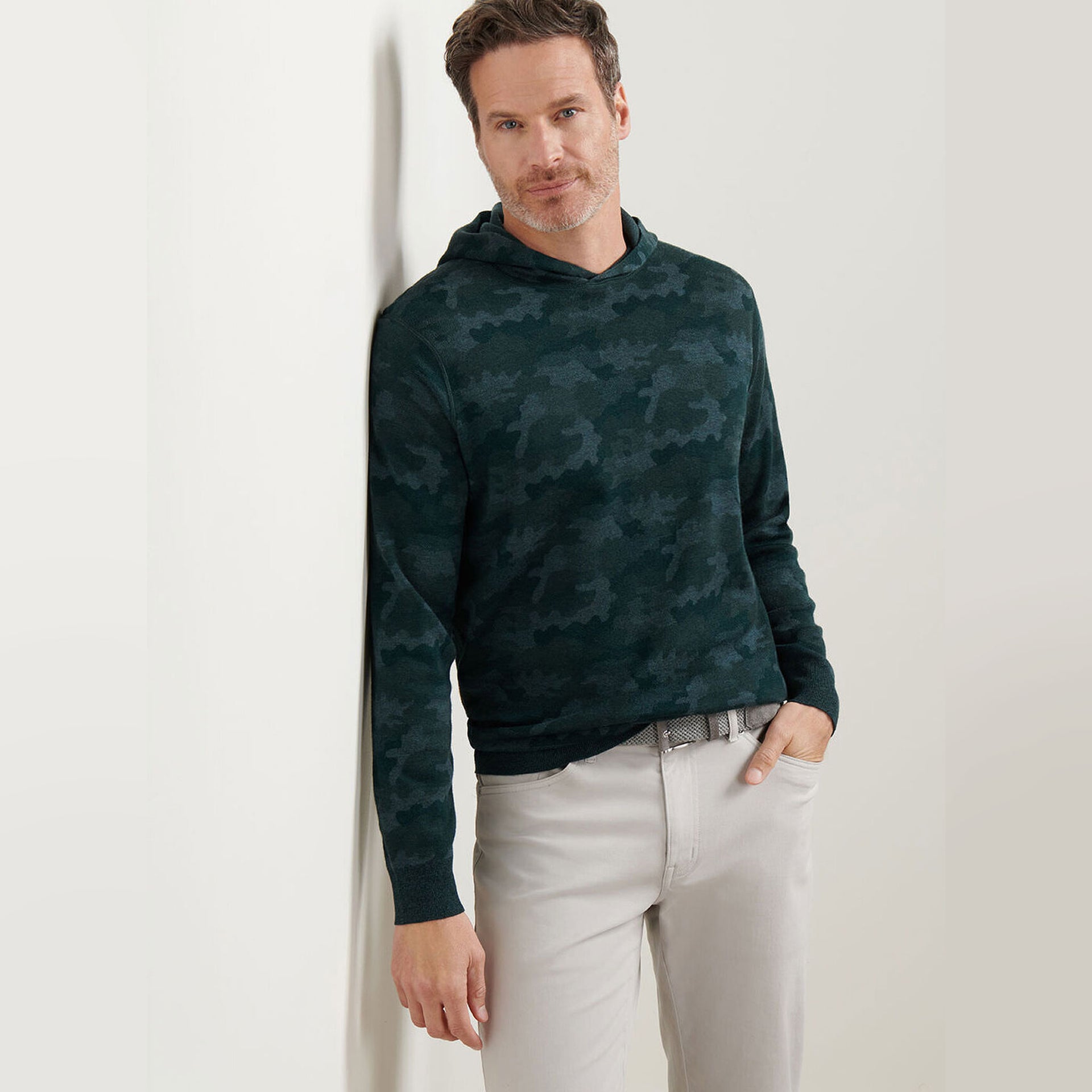 PM REVERSIBLE CAMO POPOVER HOODIE NAVY / L