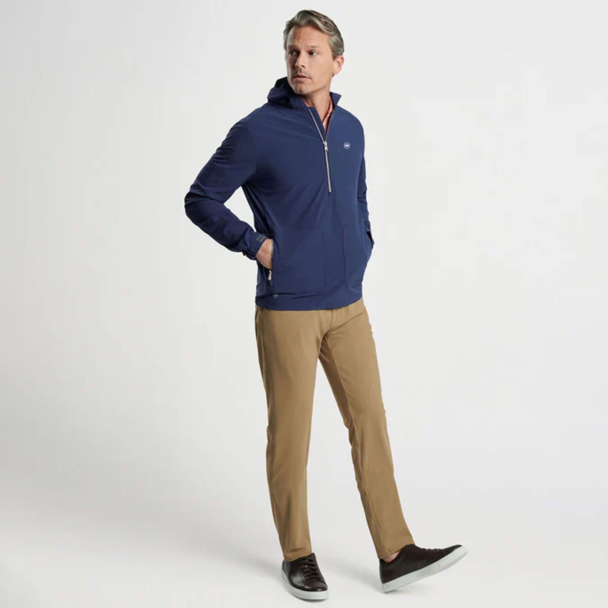 PM QUEST HALF ZIP HOODIE BRICK BLACK / L