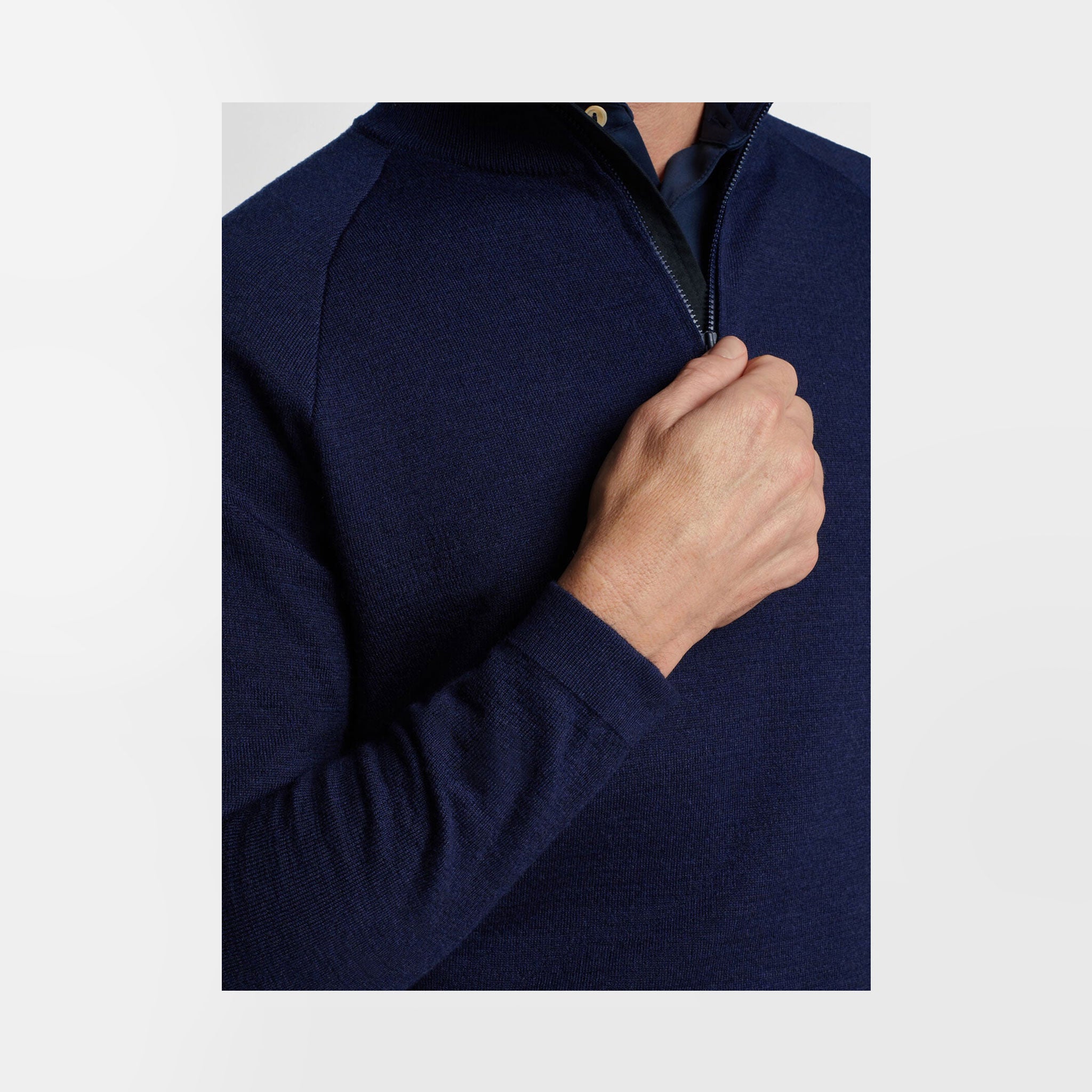 PM MENS HOLMES QUARTER ZIP SWEATER NAVY / L