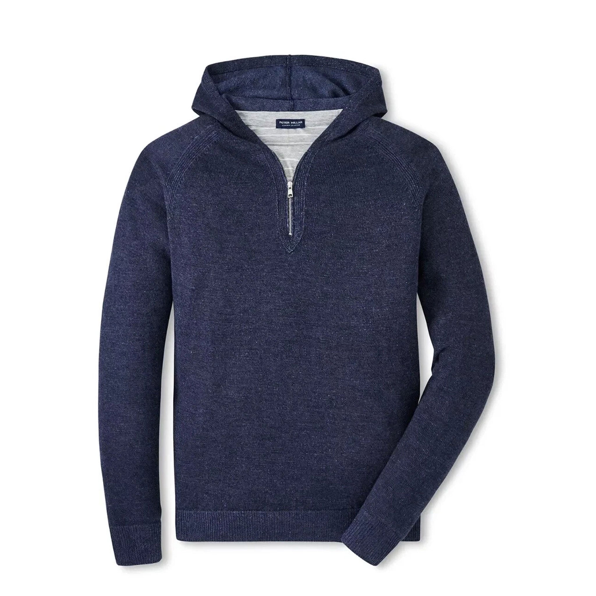 PM MENS HOLDEN QUARTER ZIP HOODIE SWEATER NAVY / L