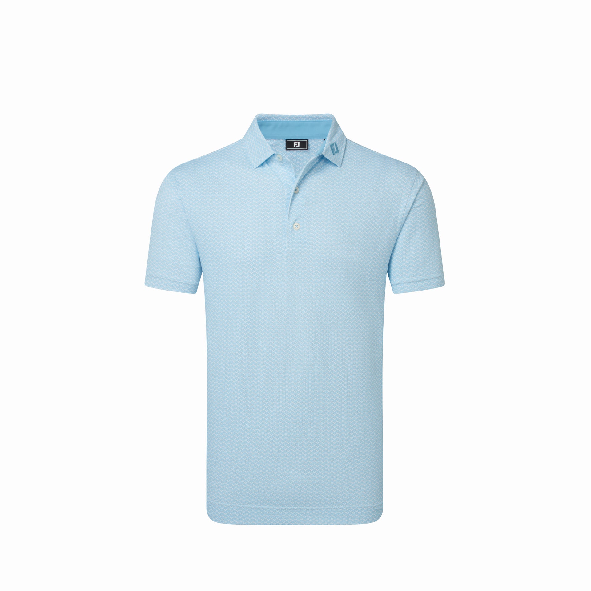 FJ SCALLOP GEO PIQUE BLUE REEF