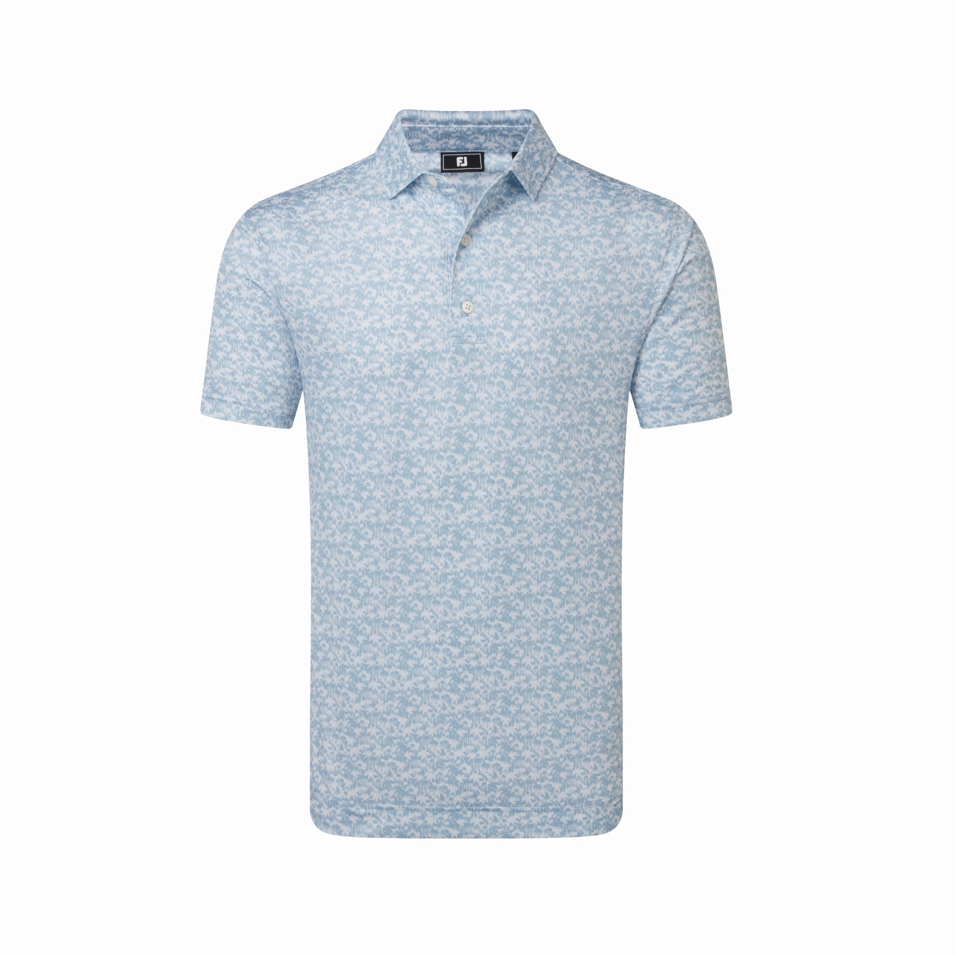 HIDDEN PALM PRINT LISLE CHAMBRAY / WHITE