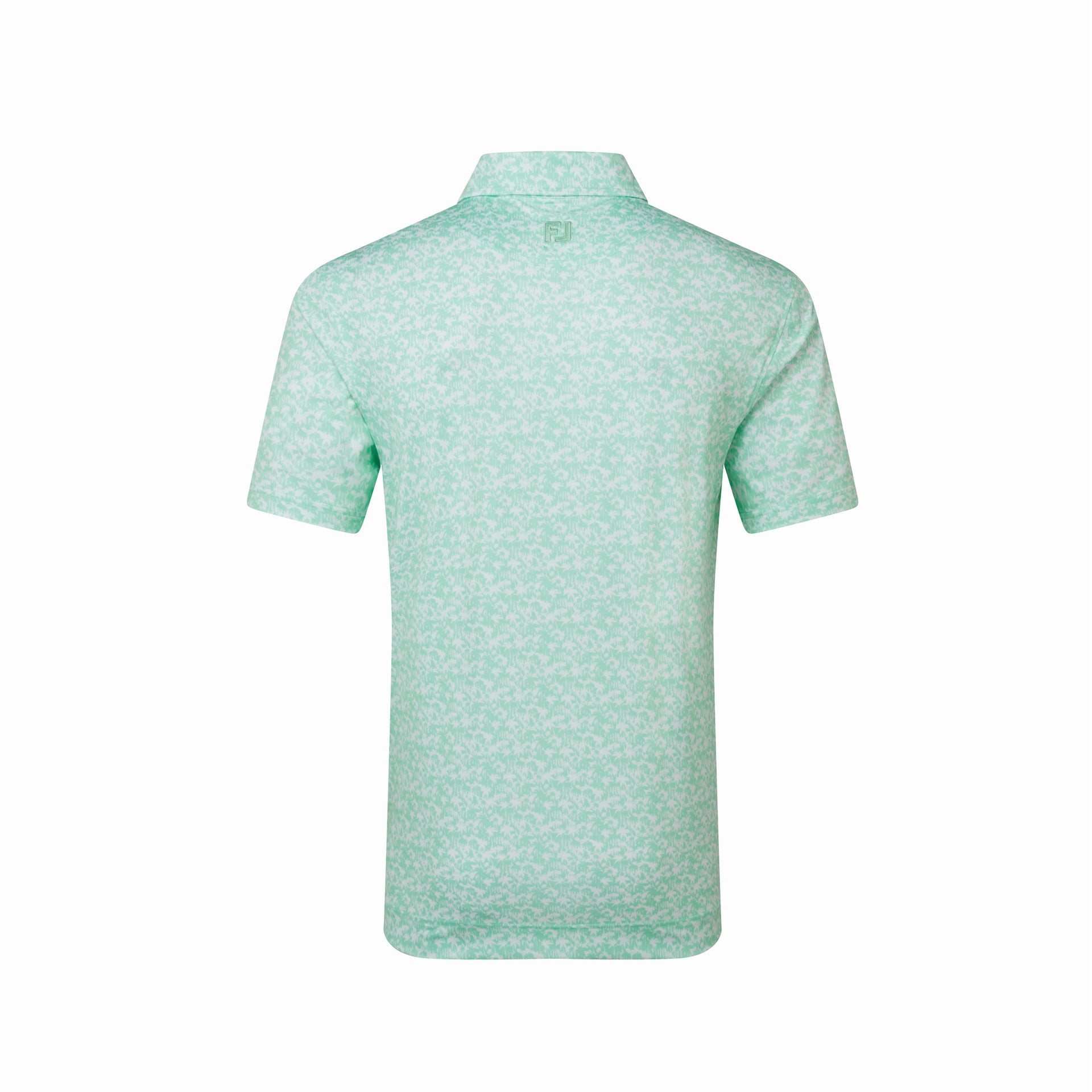 FJ HIDDEN PALM PRINT LISLE SEA GLASS / WHITE