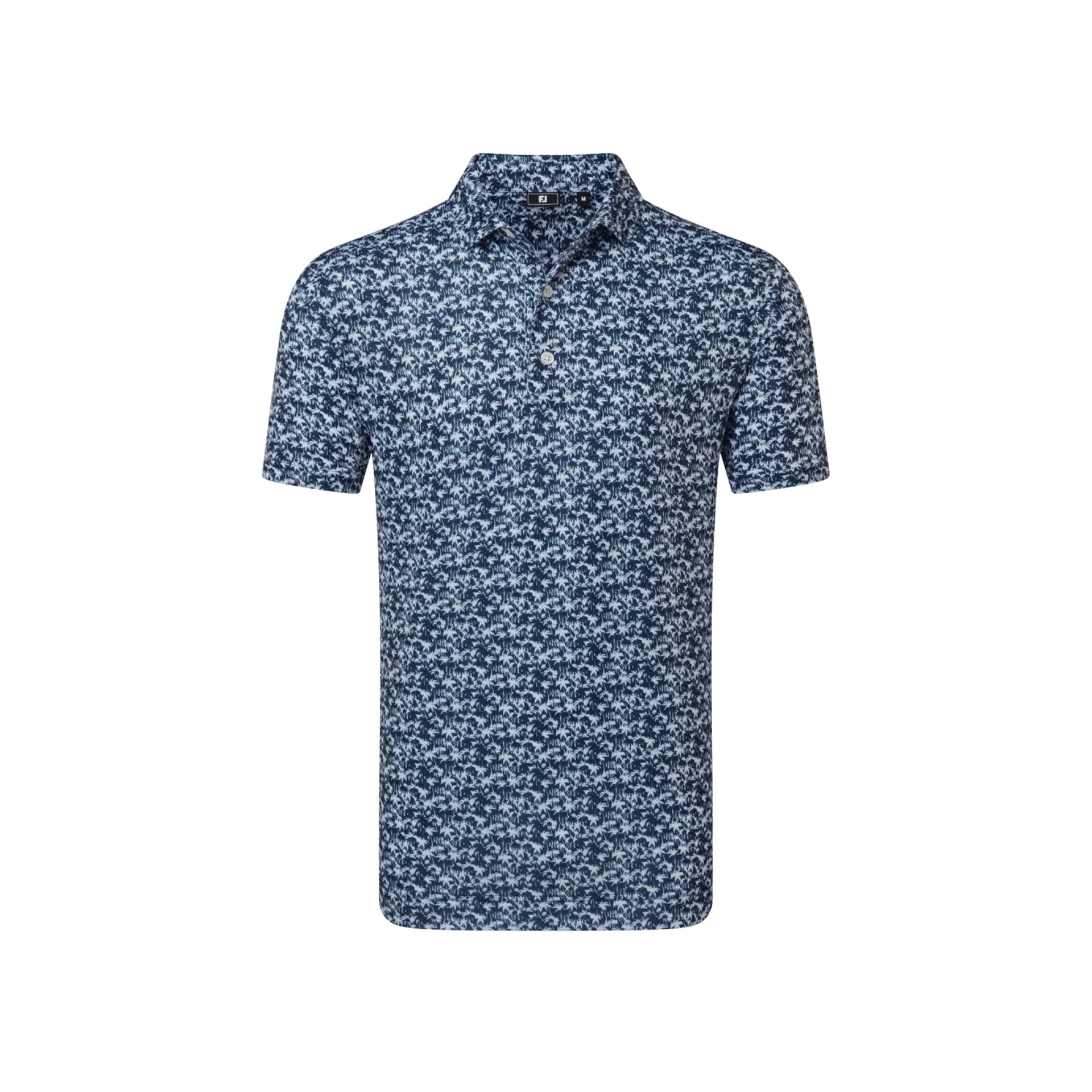 HIDDEN PALM PRINT LISLE NAVY / WHITE
