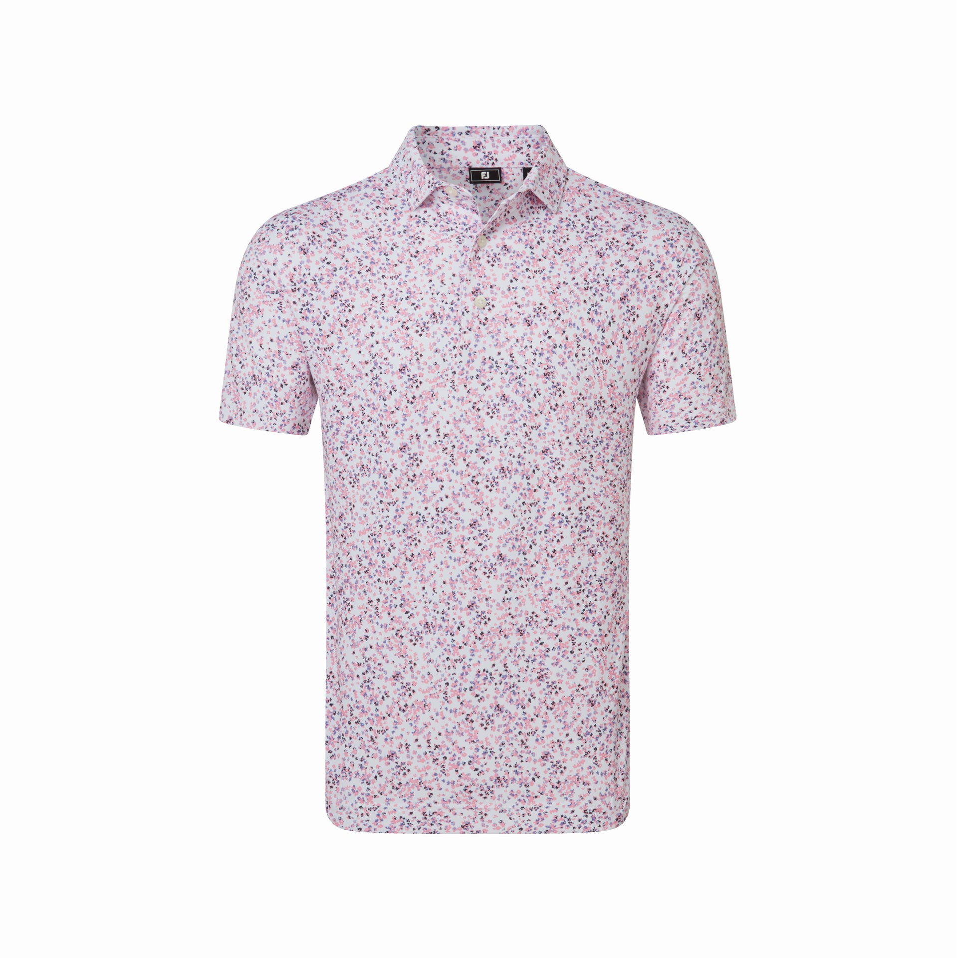 WATERCOLOUR FLORAL PRINT PIQUE WHITE / PINK POP / BLACK
